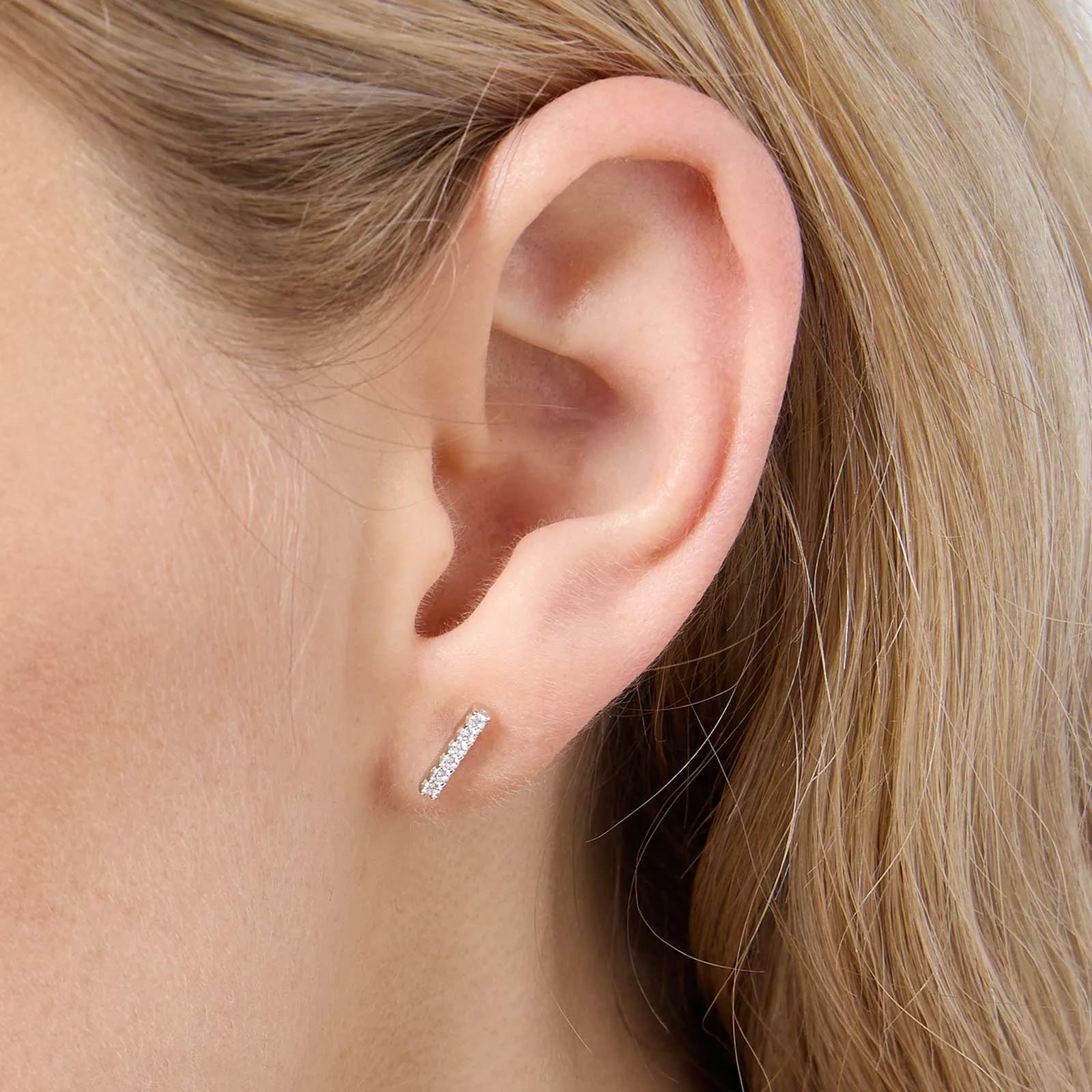 Örhängen i äkta silver - studs pinnar med stenar 2
