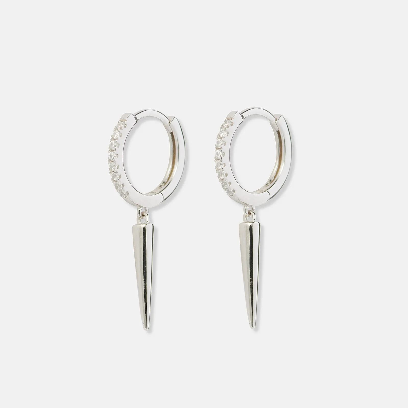 Silverörhängen hoops med tunn spike - 12mm