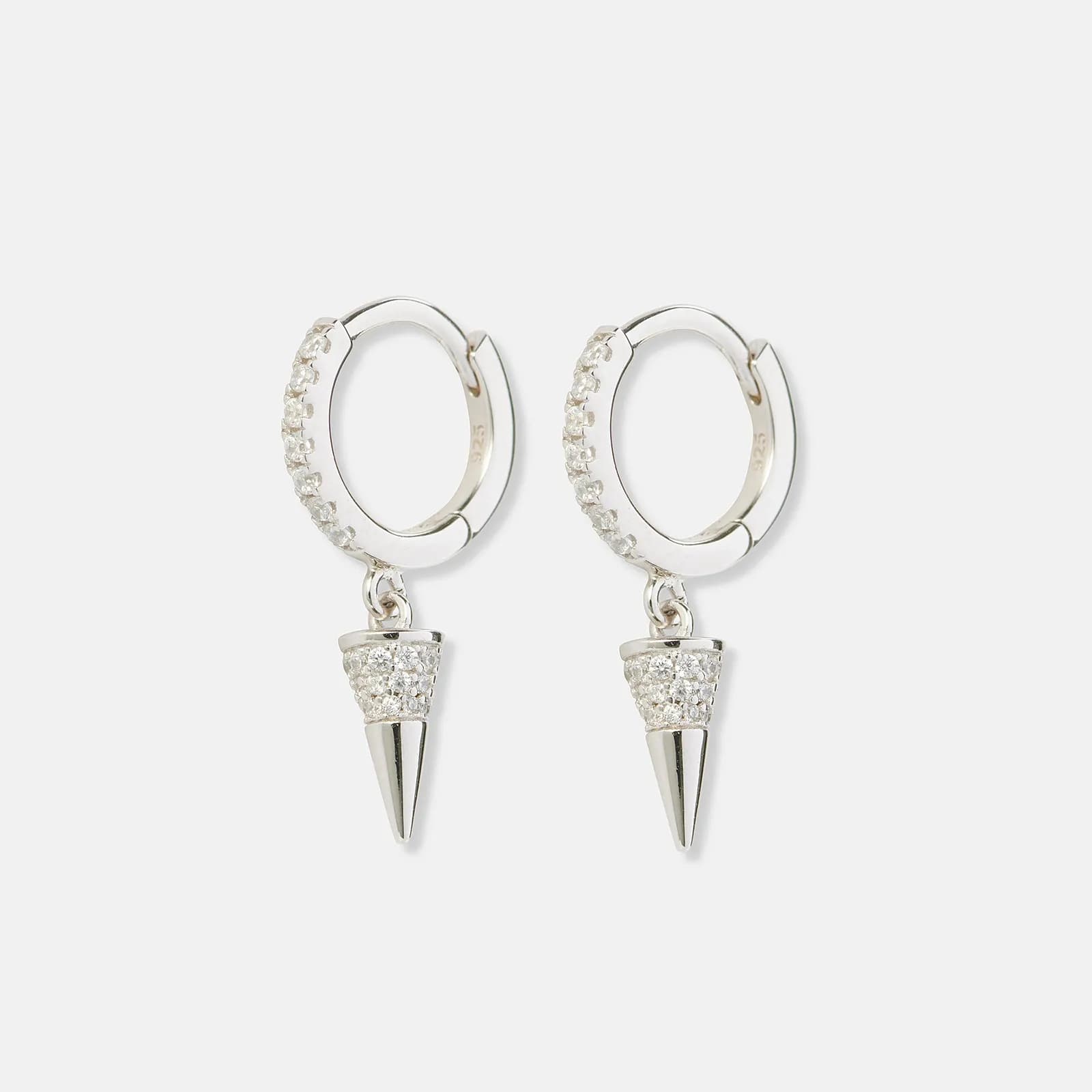 Silverörhängen hoops med spike - 12mm