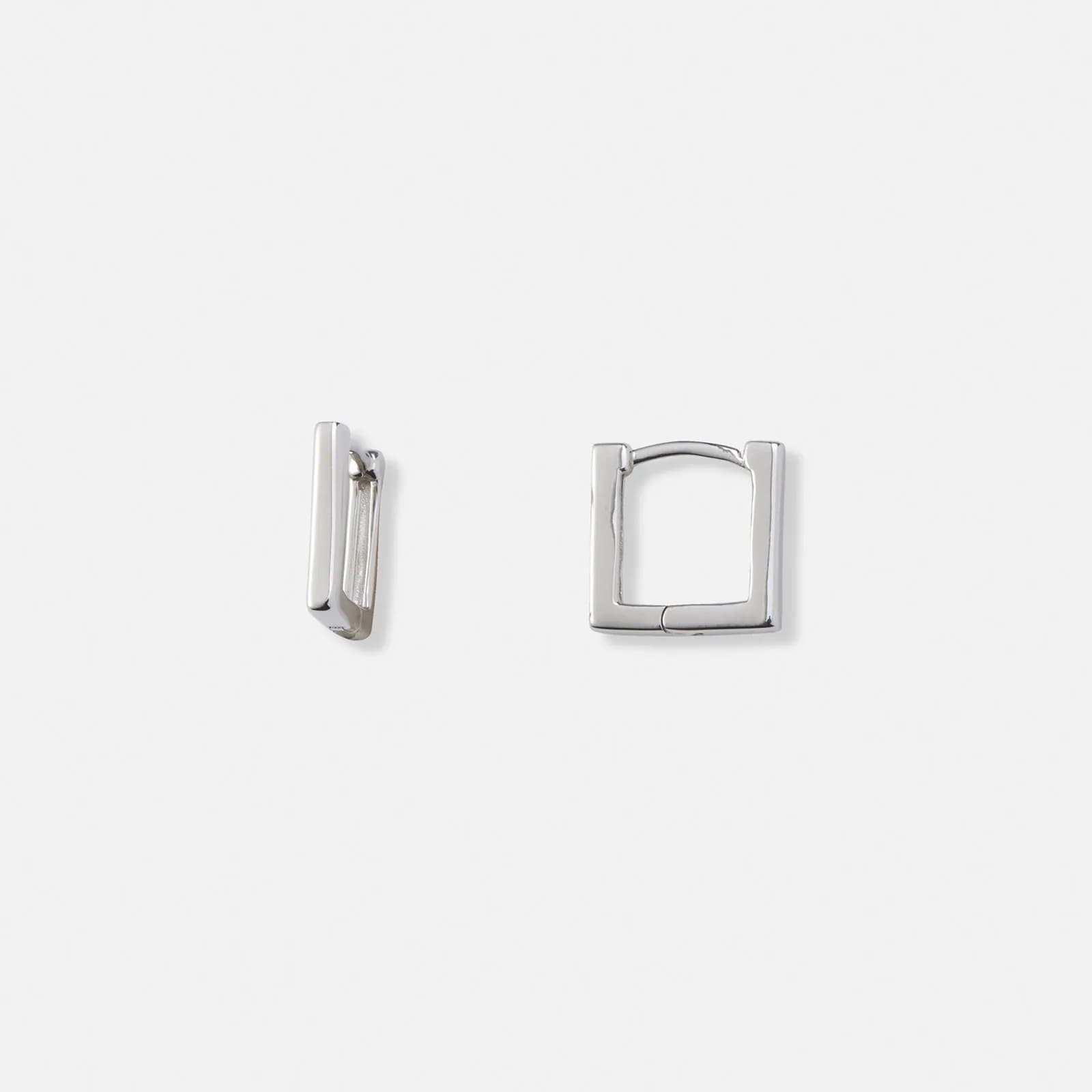 Silverörhängen, fyrkantiga hoops - 12mm