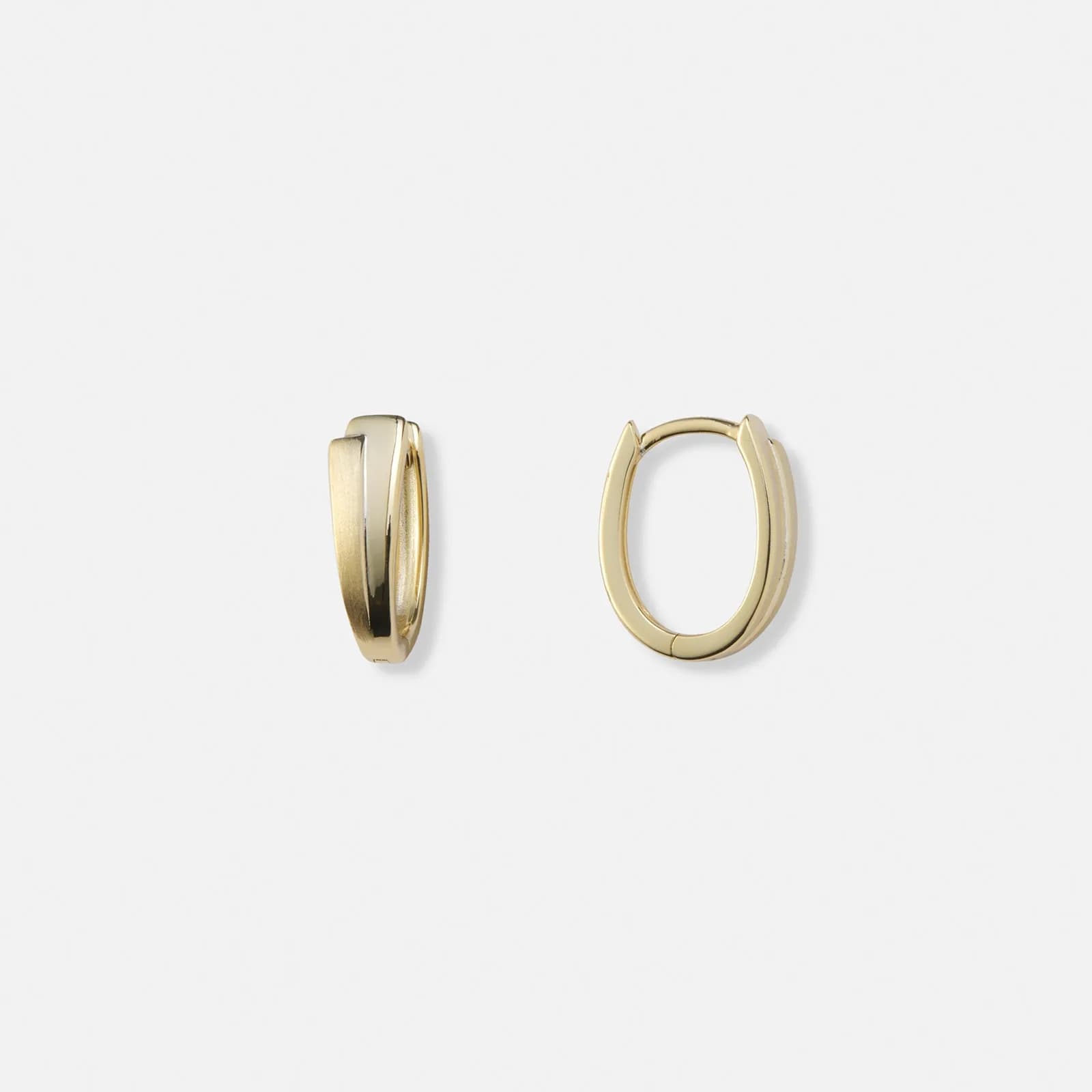 Guldpläterade silverörhängen, hoops matt & blank - 12x15mm