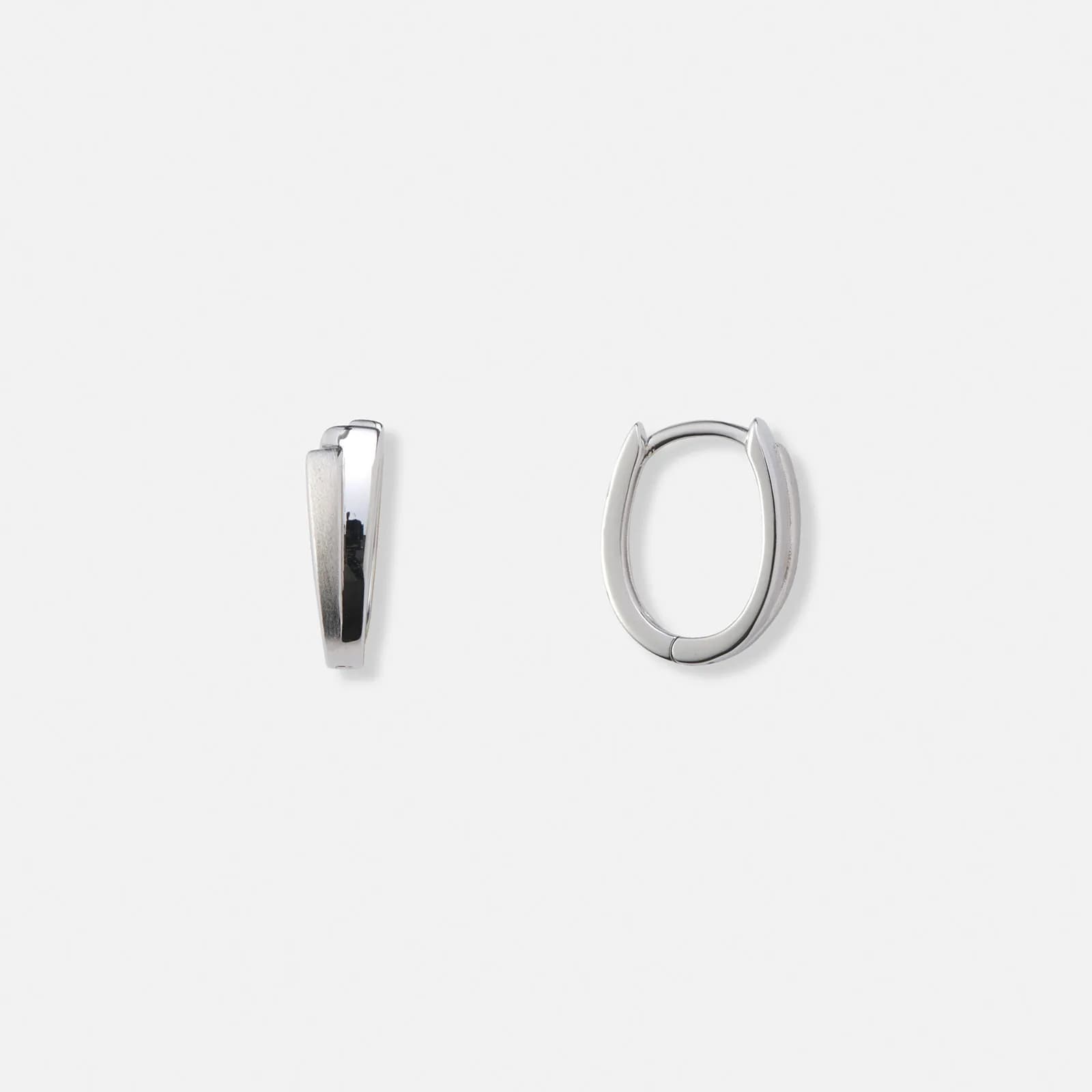 Silverörhängen, hoops matt & blank - 12x15mm