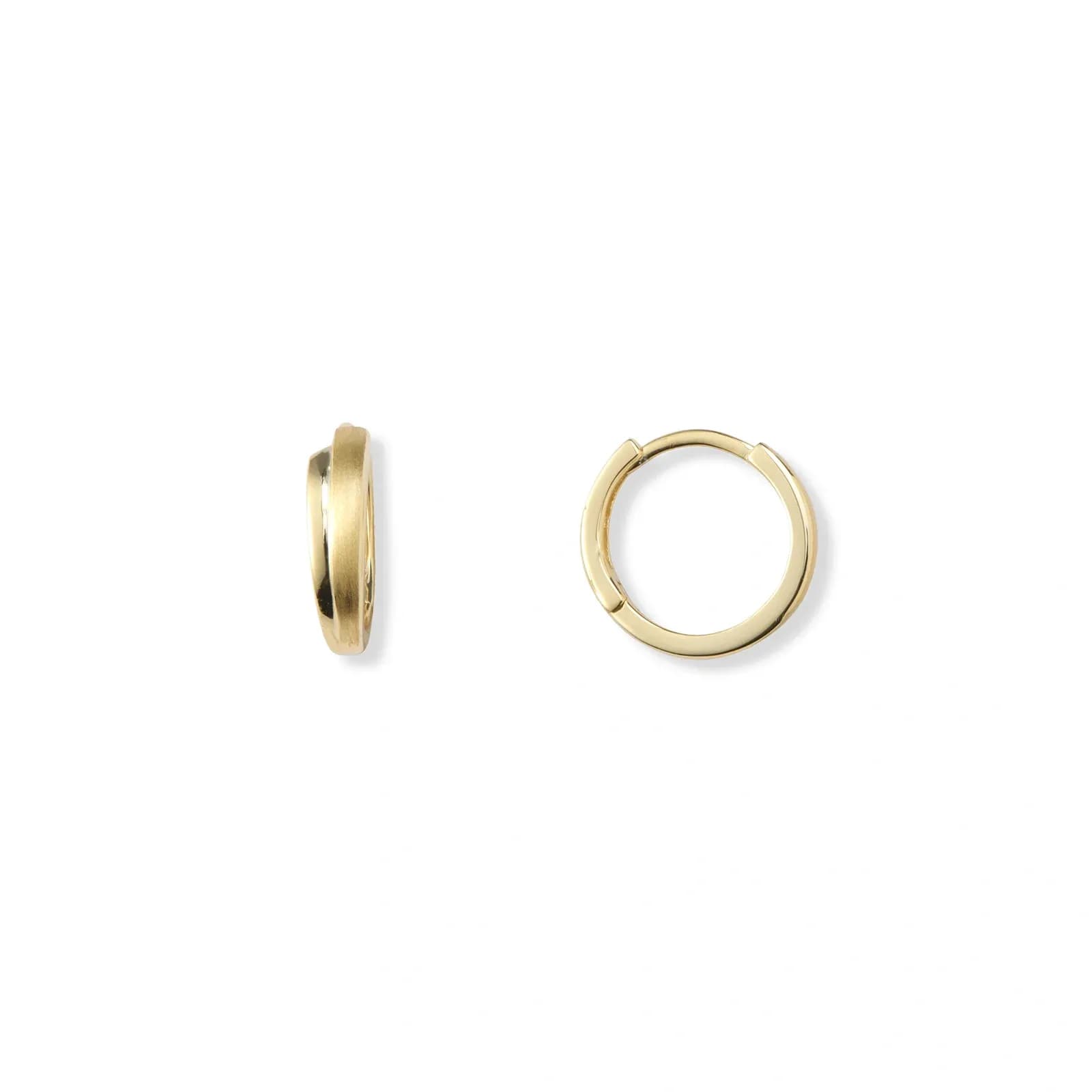 Guldpläterade silverörhängen, hoops matt & blank - 14mm