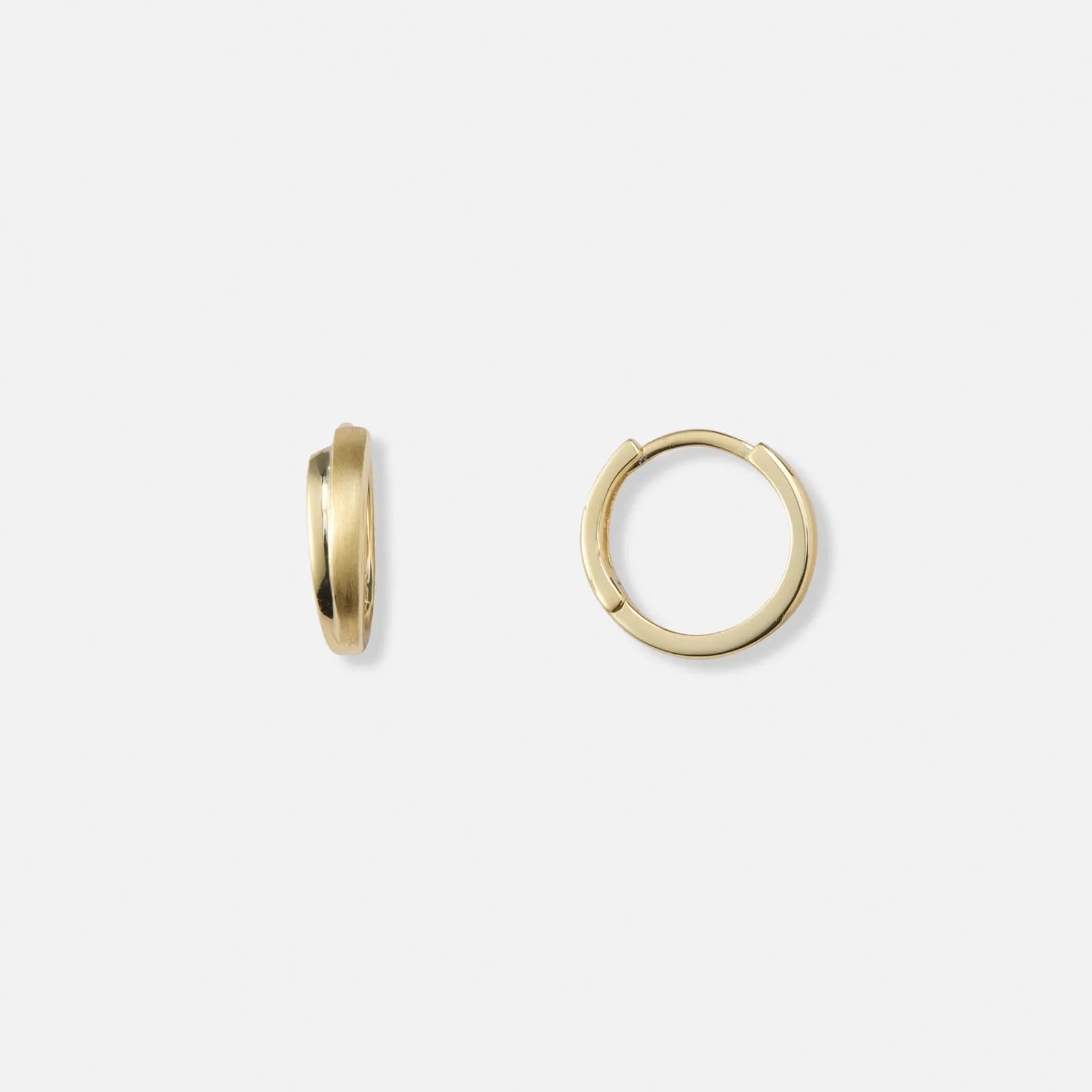 Guldpläterade silverörhängen, hoops matt & blank - 14mm