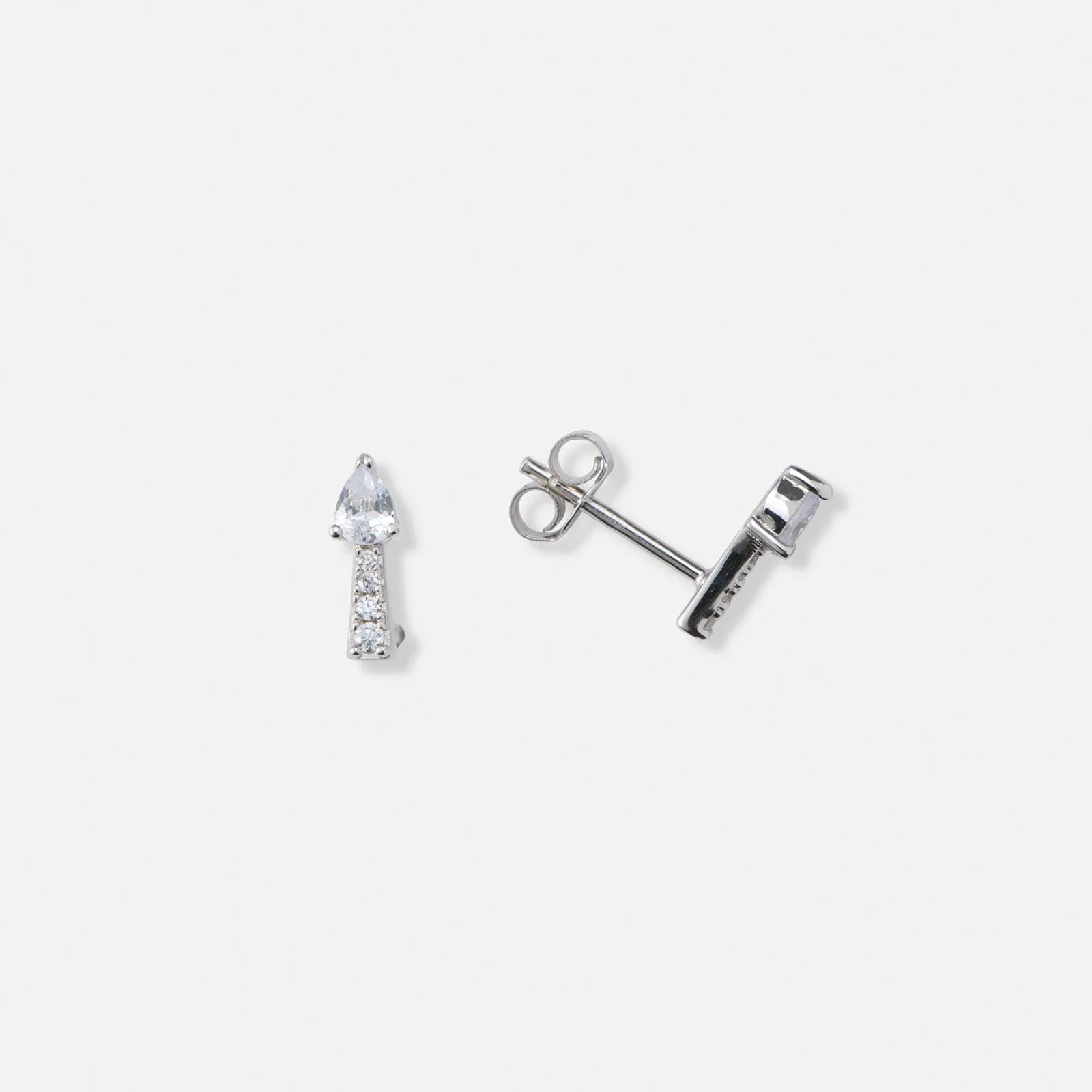 Silverörhängen, studs pil med Kubisk Zirkonia
