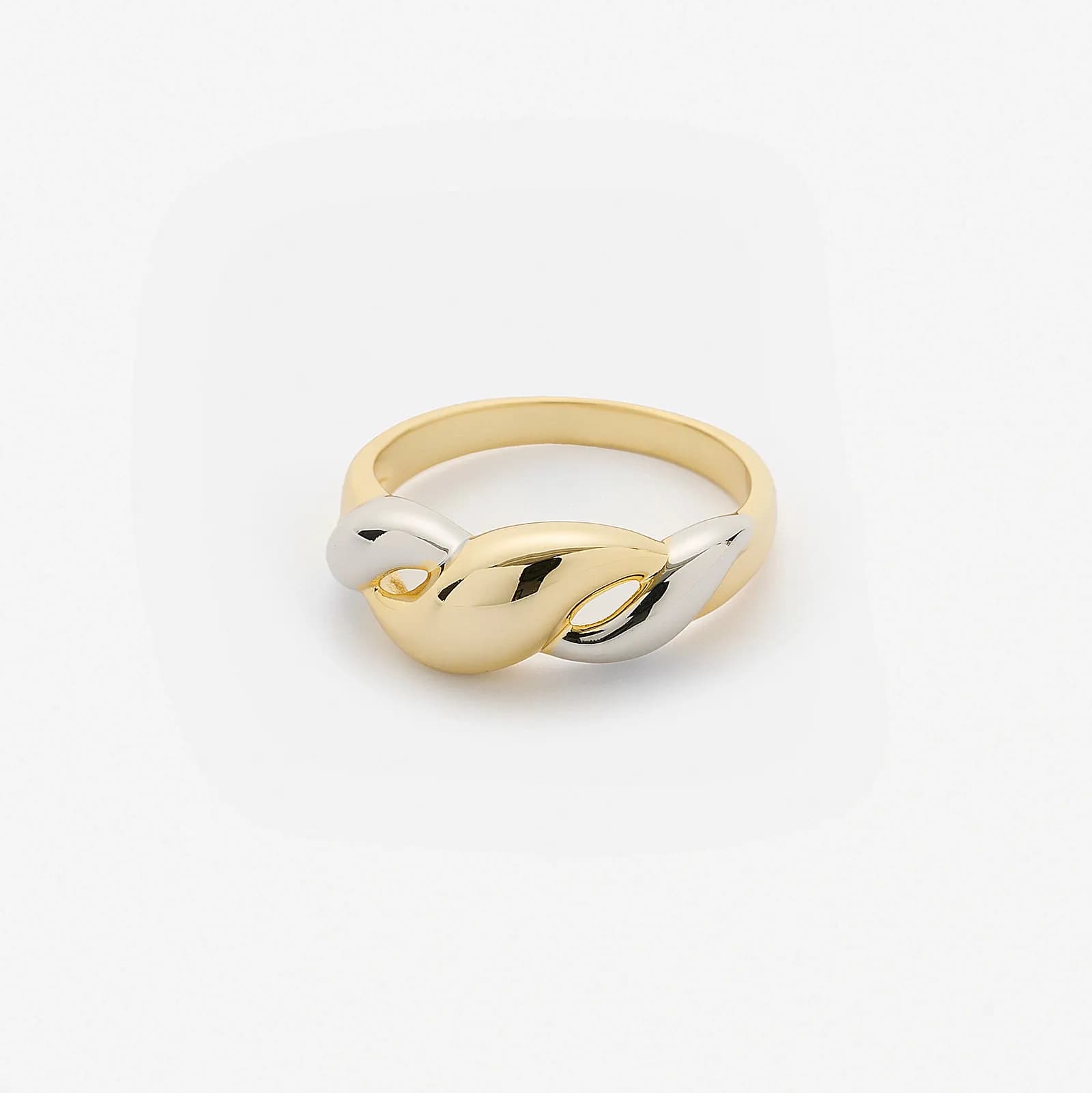 Guldpläterad silverring bicolor - vriden