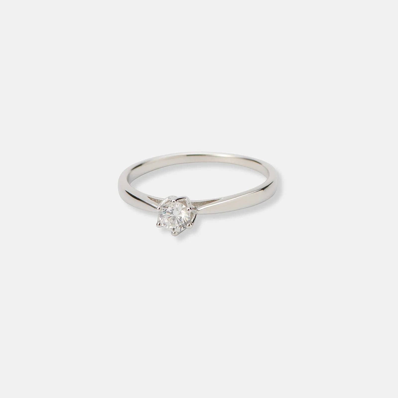Ring i äkta silver - 4 mm Kubisk Zirkonia