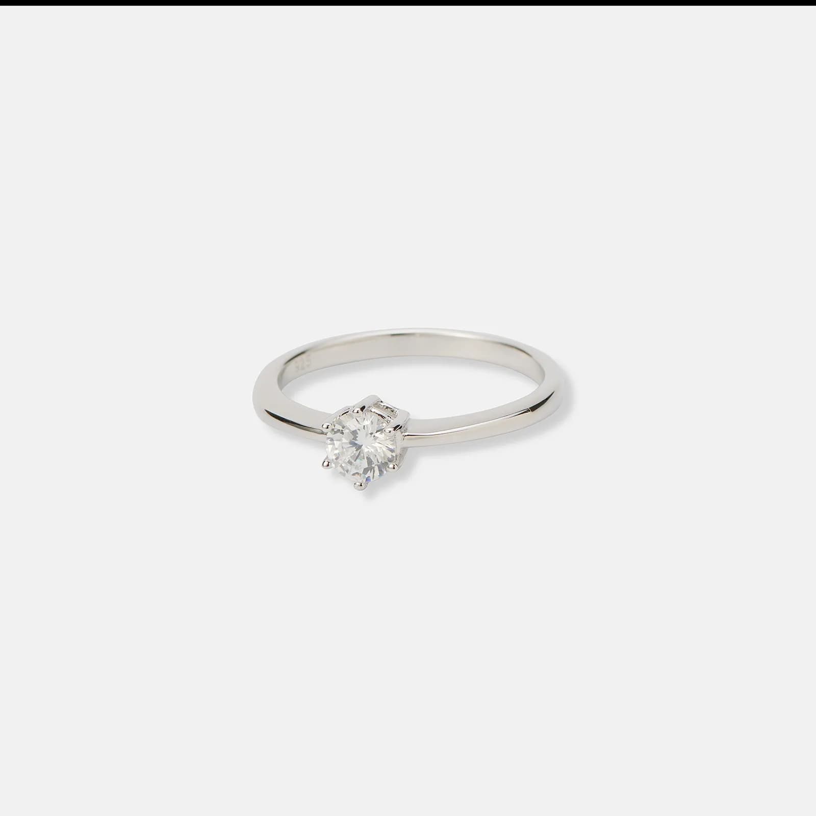 Ring i äkta silver - 5 mm Kubisk Zirkonia