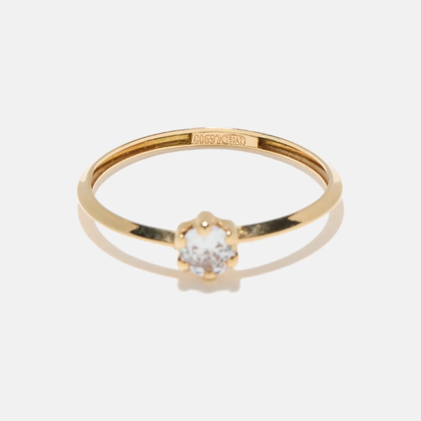 Ring 18k guld, solitärring Kubisk Zirkonia 2