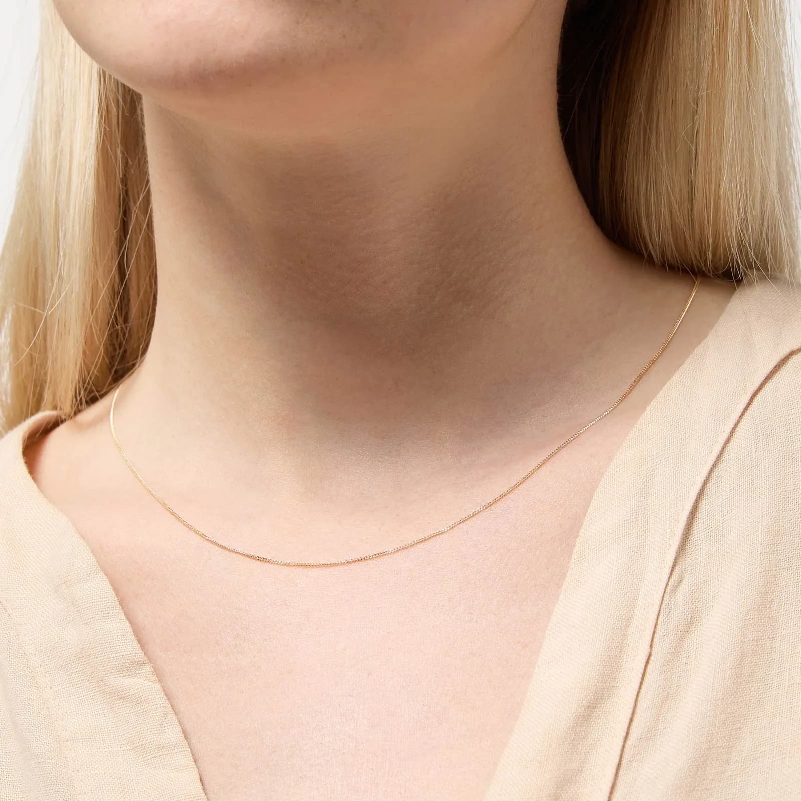 Halsband 18k guld - Pansarlänk 38+4 cm / 0,7 mm 2
