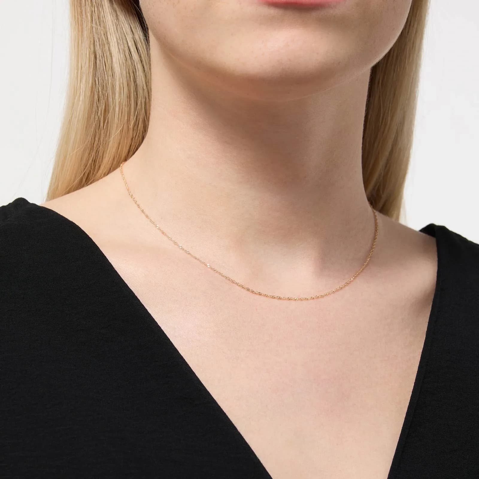 Halsband 18k guld - Singaporekedja 38+4 cm 2
