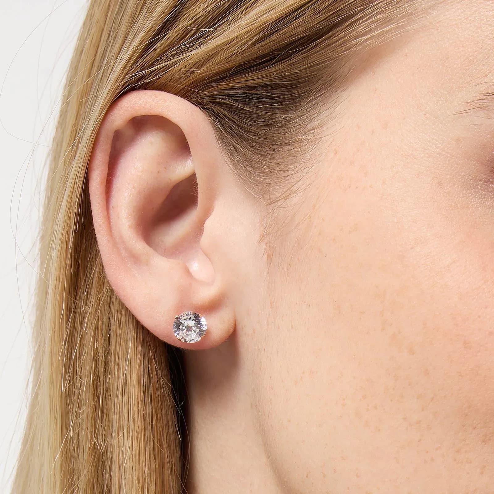Örhängen 18k guld - Kubisk Zirkonia 8 mm 2