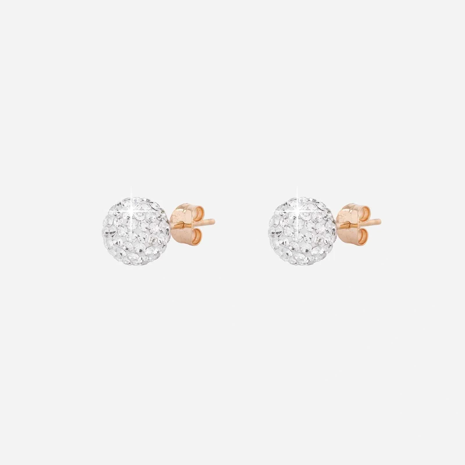 Örhängen 18k guld med glittriga bollar 8 mm