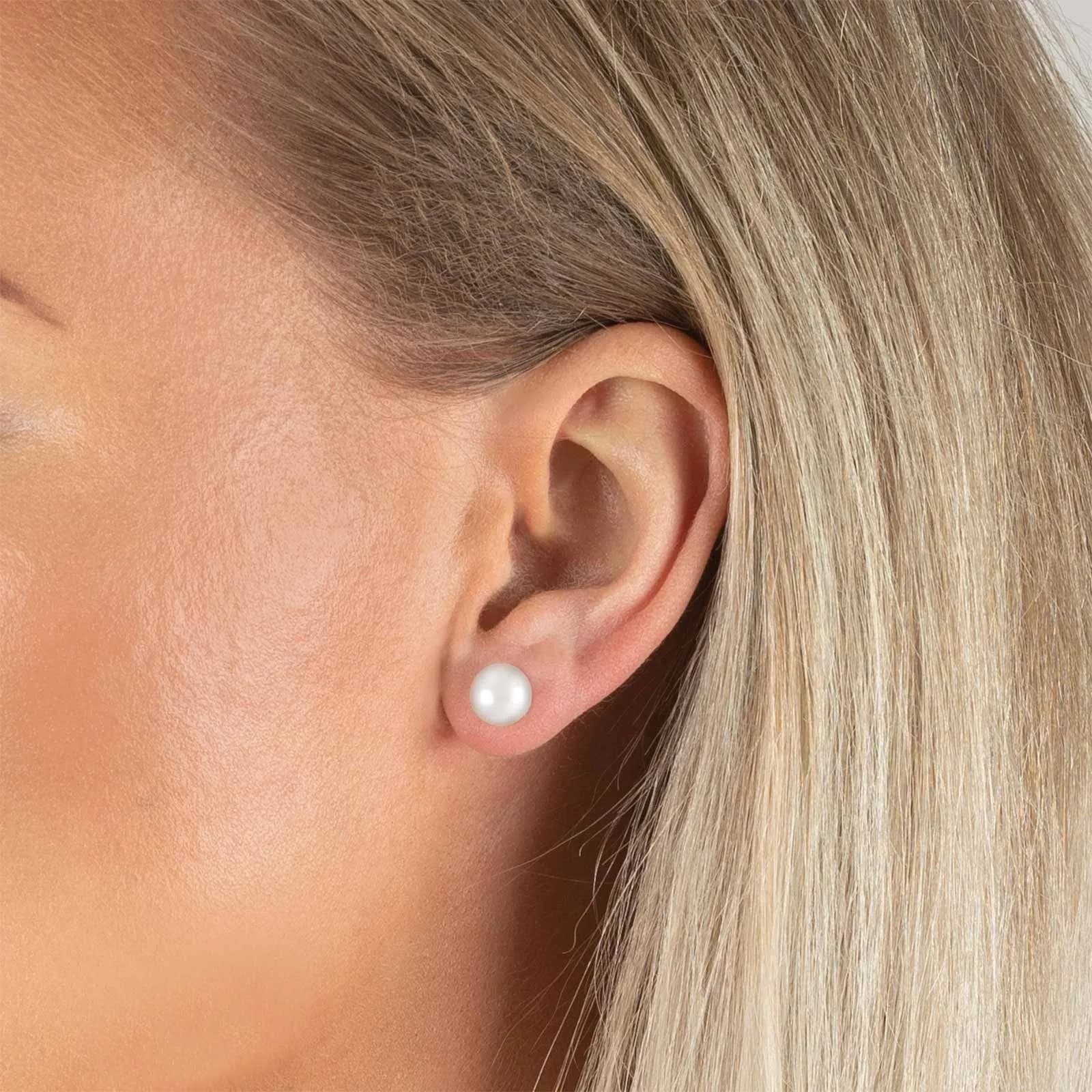 Örhängen 18k guld - Sötvattenpärla 8 mm 2