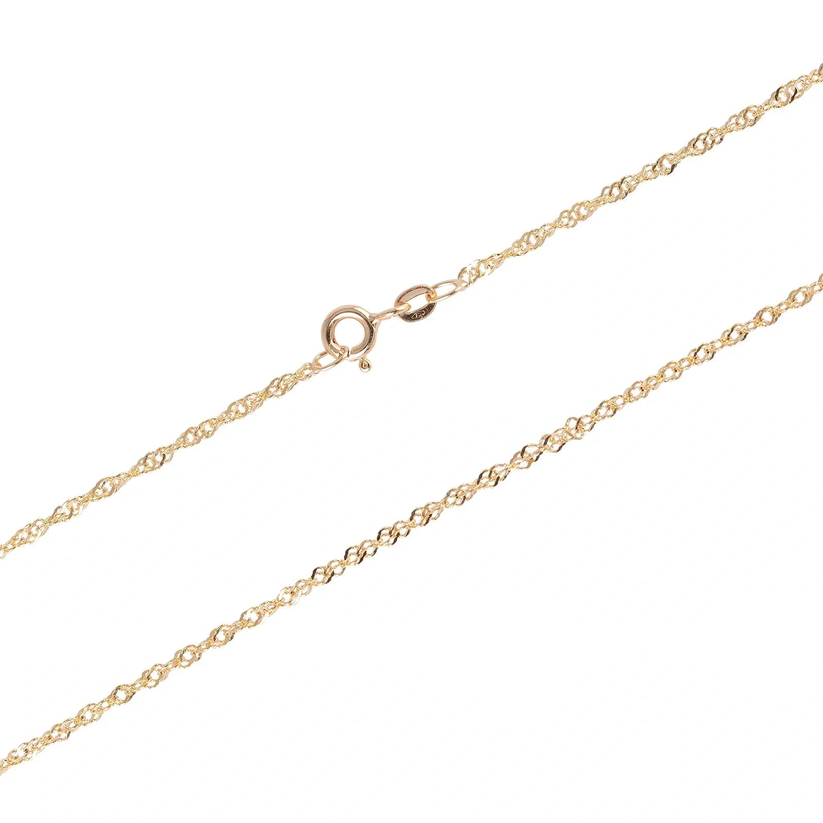 Halsband 18k guld - Singaporekedja 38+4 cm / 1,5 mm