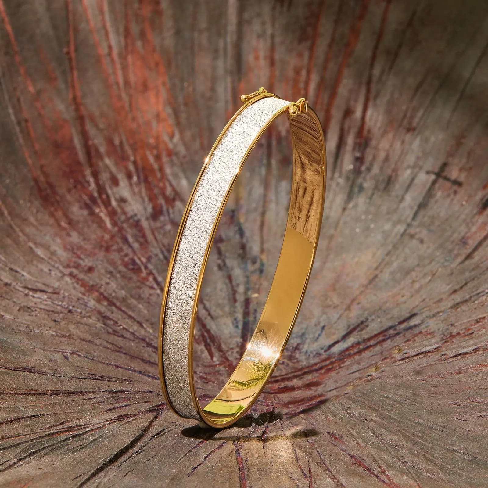 Armband dam 9k guld - bangle stardust, 55mm 4