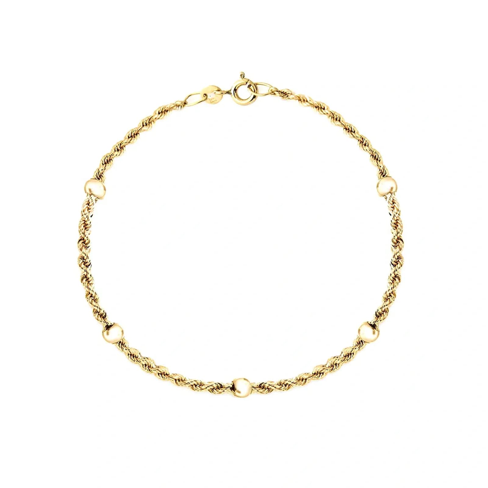 Armband dam 9k guld - Replänk, kulor 18 cm