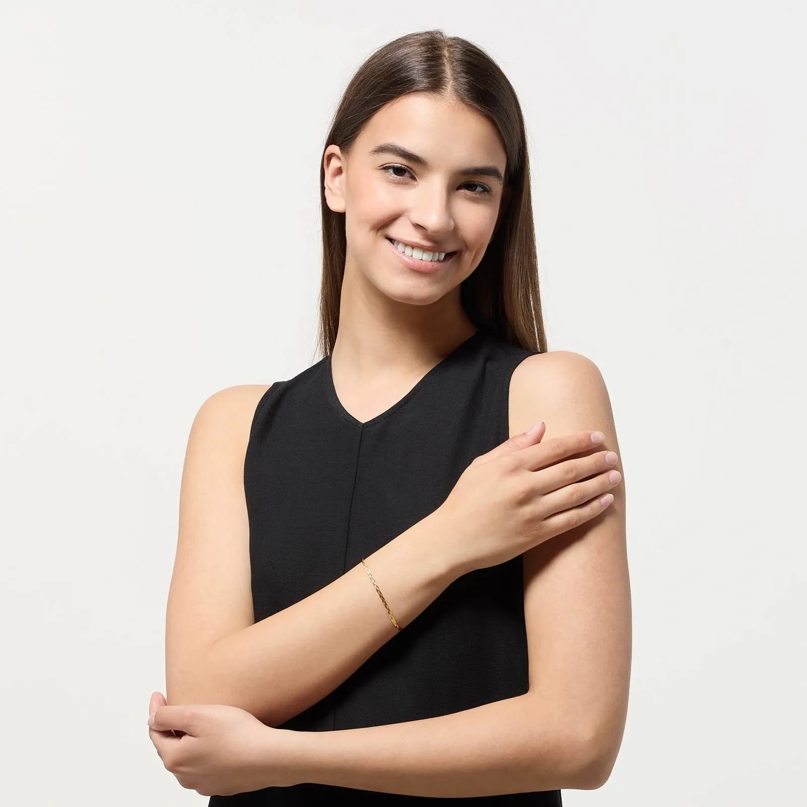 Armband dam 9k guld - Herringbone 4