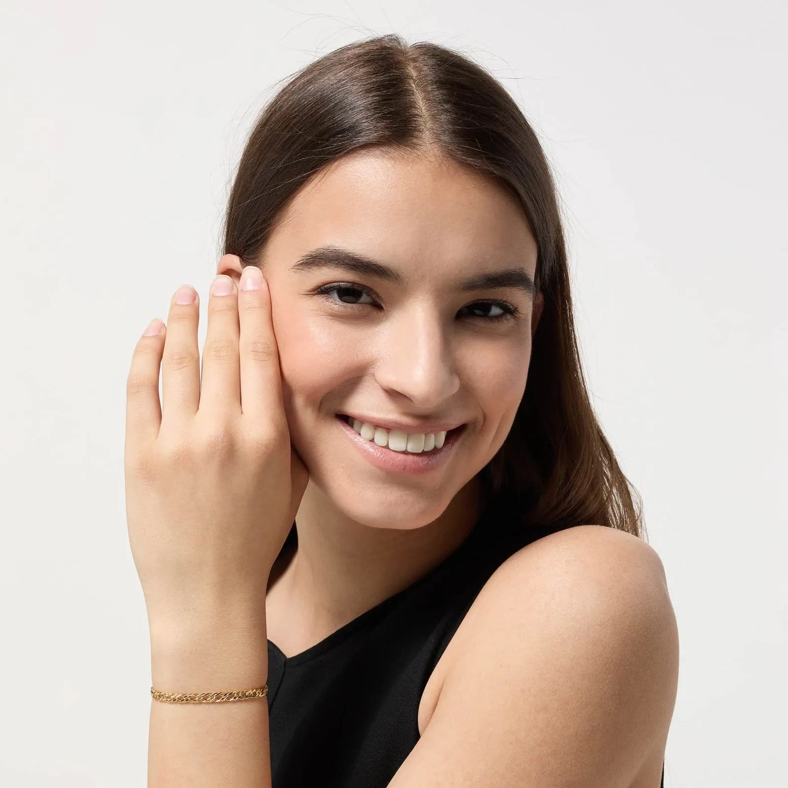 Armband dam 9k guld - 19 cm 4