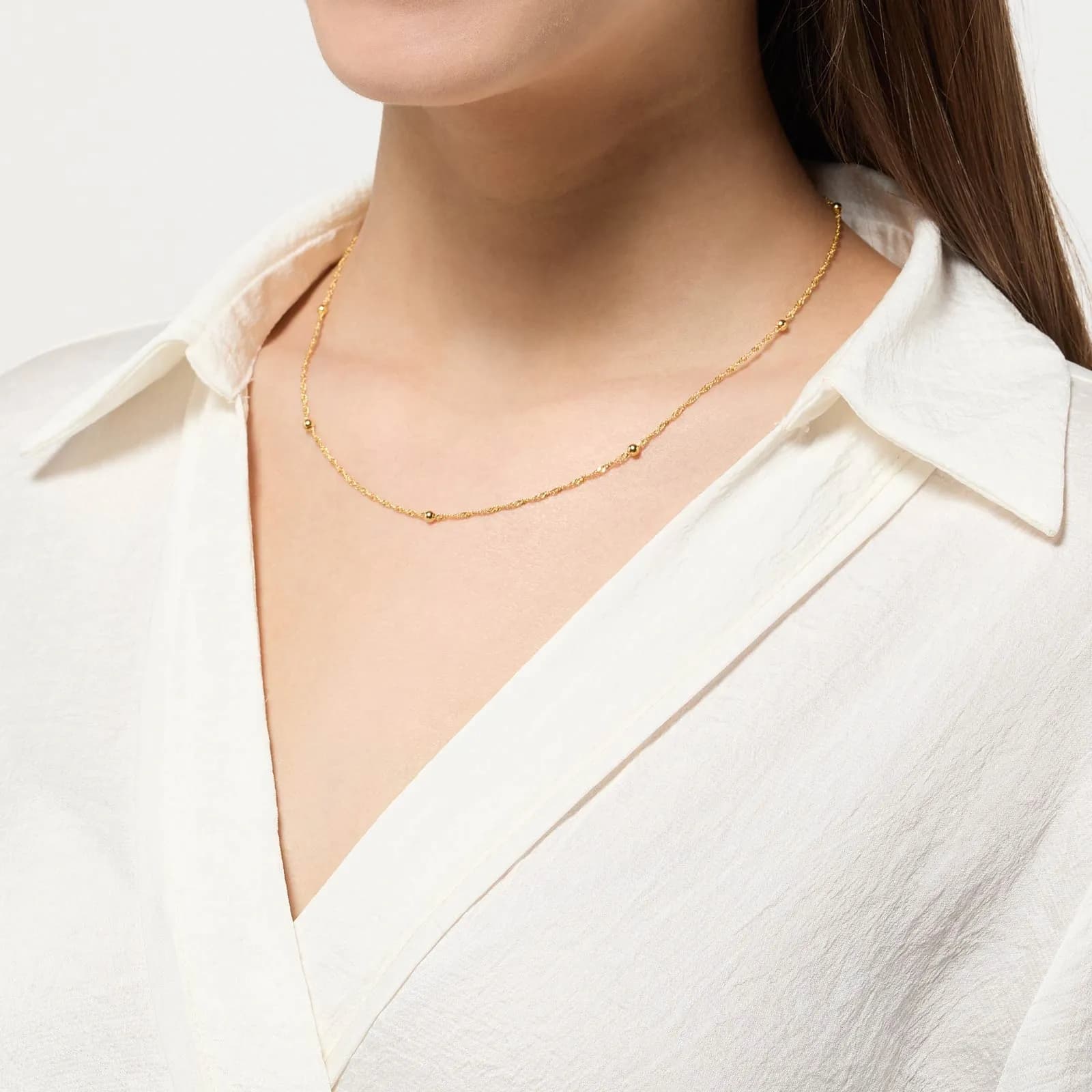 Halsband 9k guld -Twist 46 cm 3