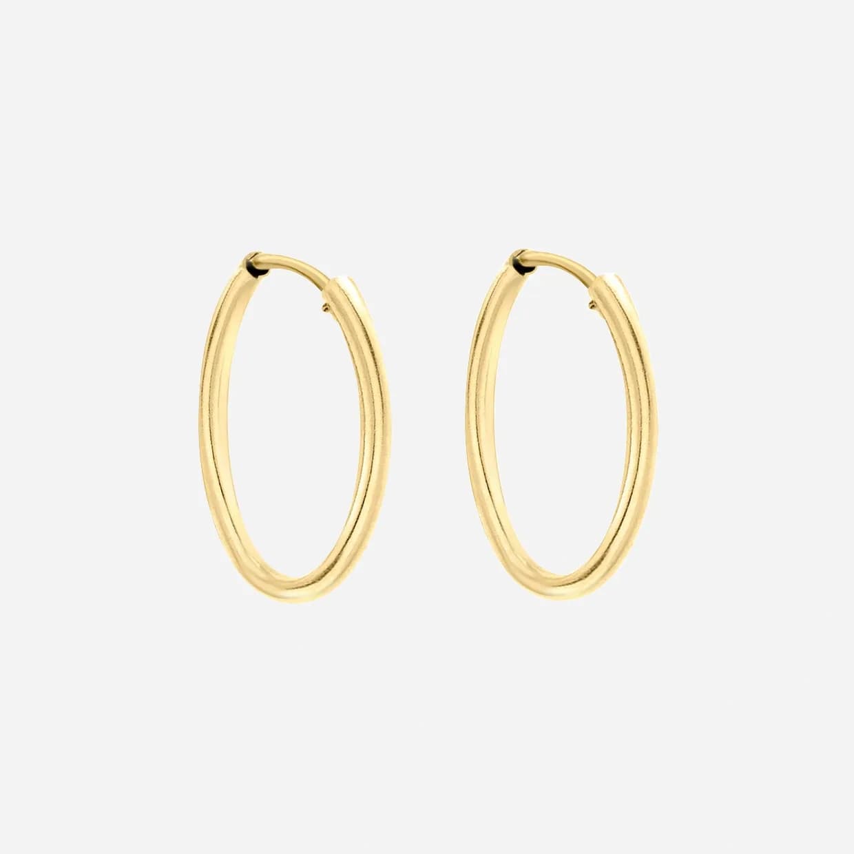 Örhängen 9k guld - rörformade hoops, 15 mm