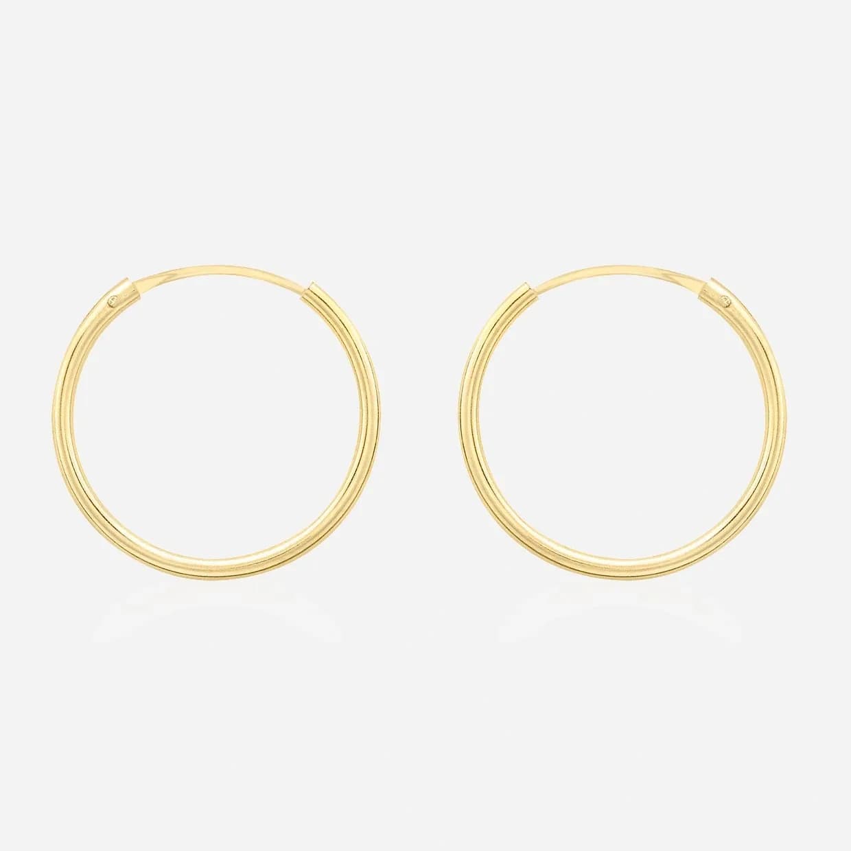 Örhängen 9k guld - rörformade hoops, 15 mm 2