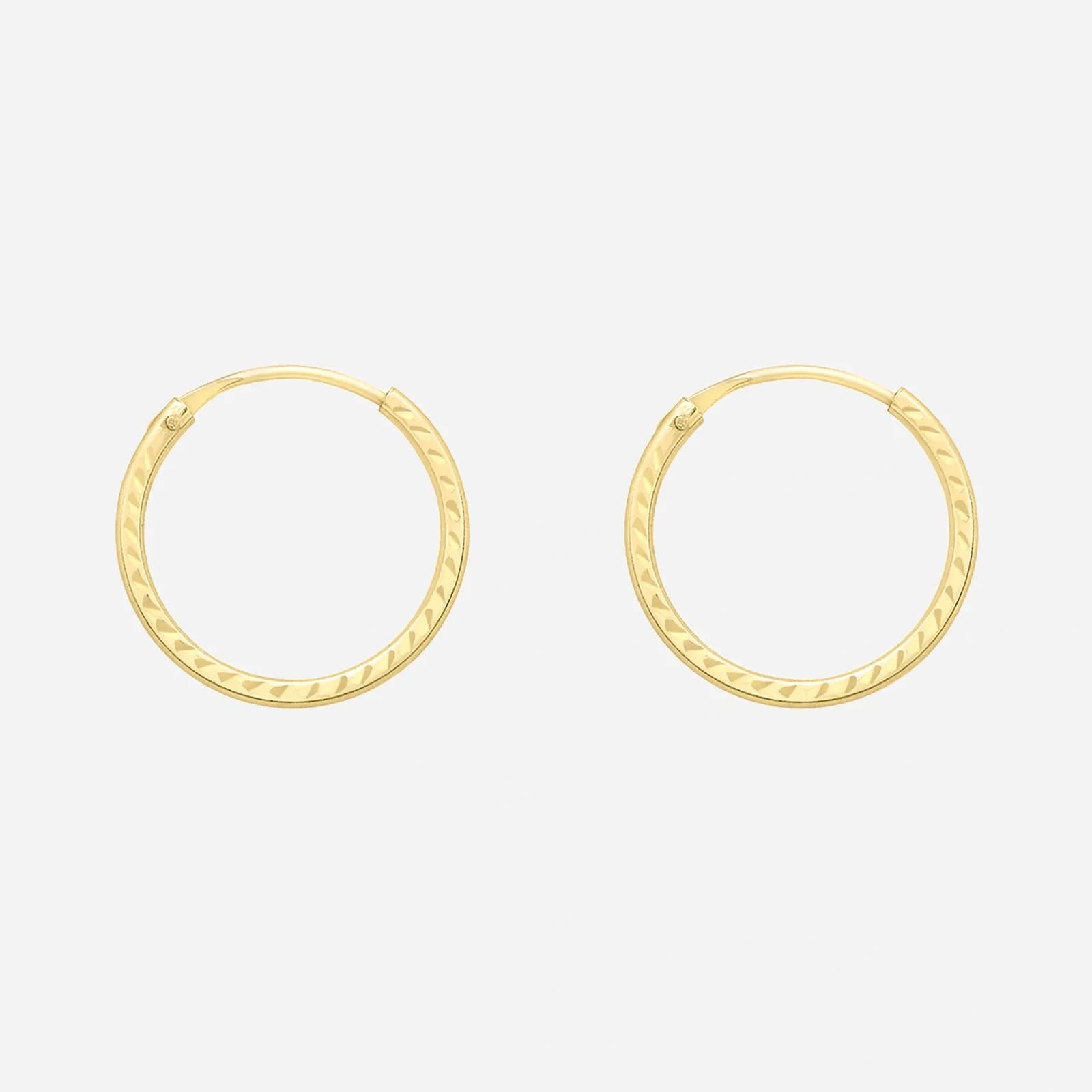 Örhängen 9k guld - mönstrade hoops 13 mm 3