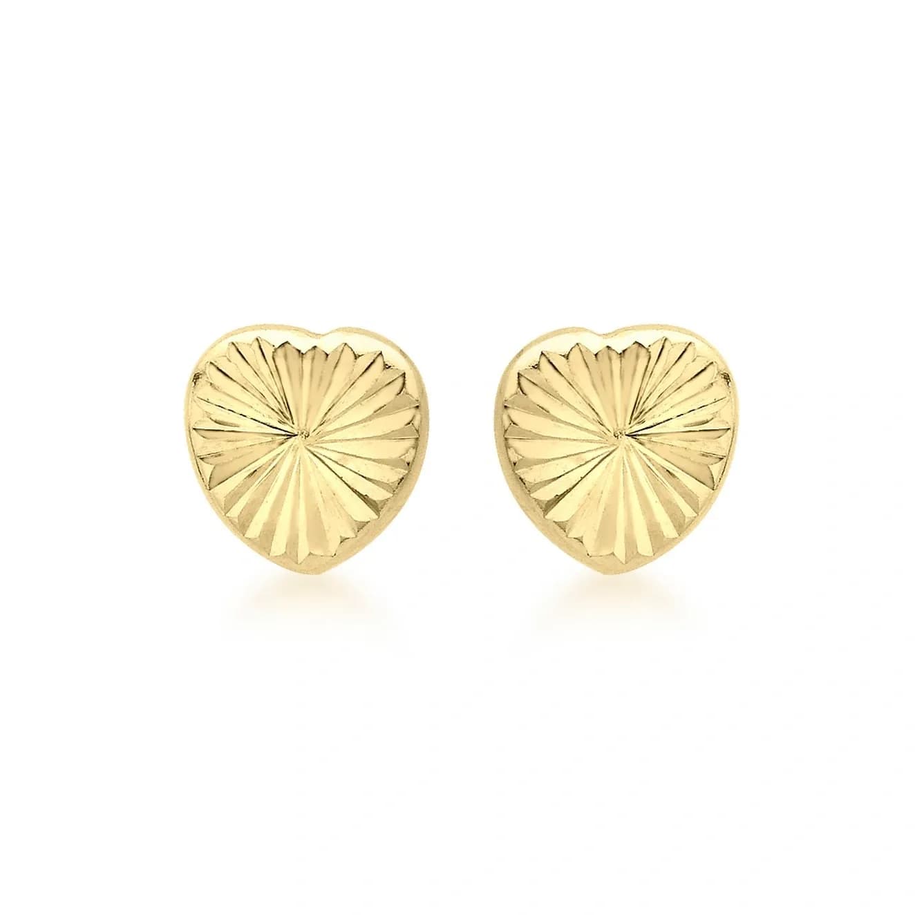 Örhängen 9k guld - facetterade hjärtan 6x6 mm