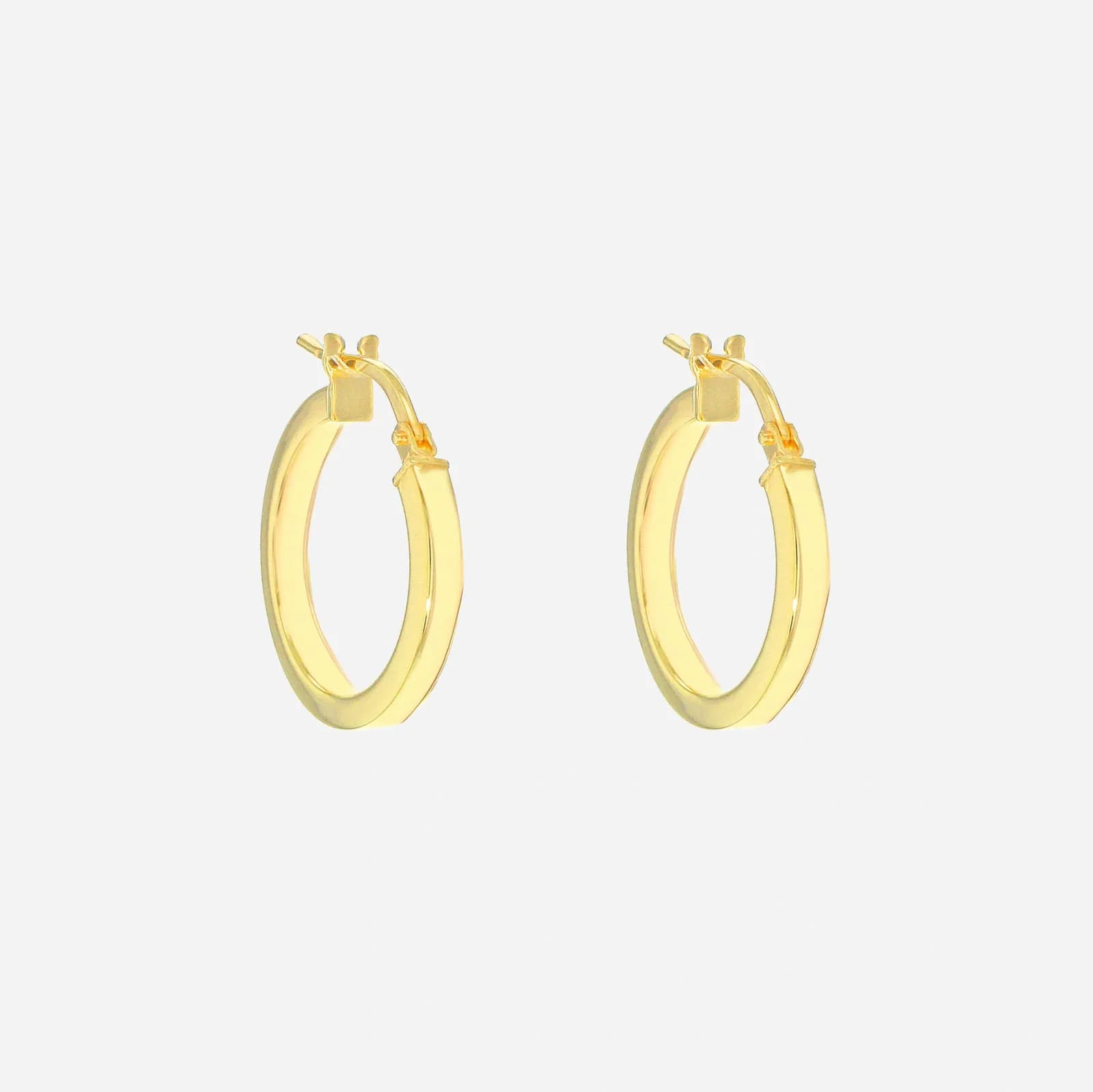 Örhängen 9k guld - platta hoops 16 mm