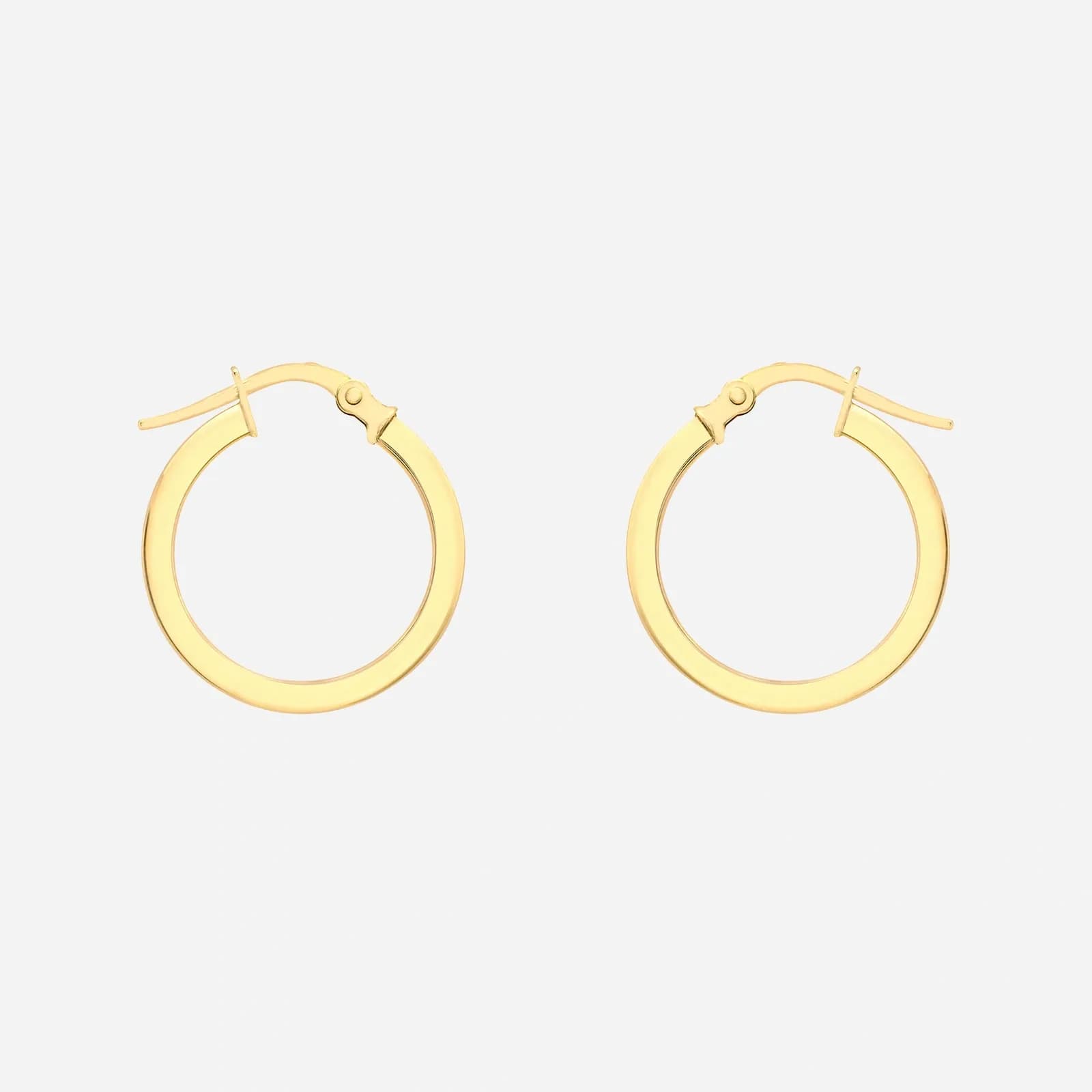 Örhängen 9k guld - platta hoops 16 mm 3