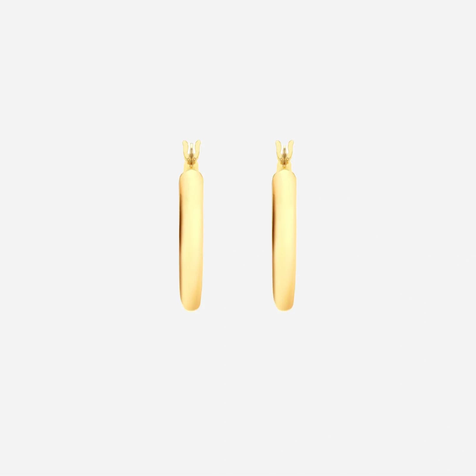 Örhängen 9k guld - platta hoops 16 mm 4