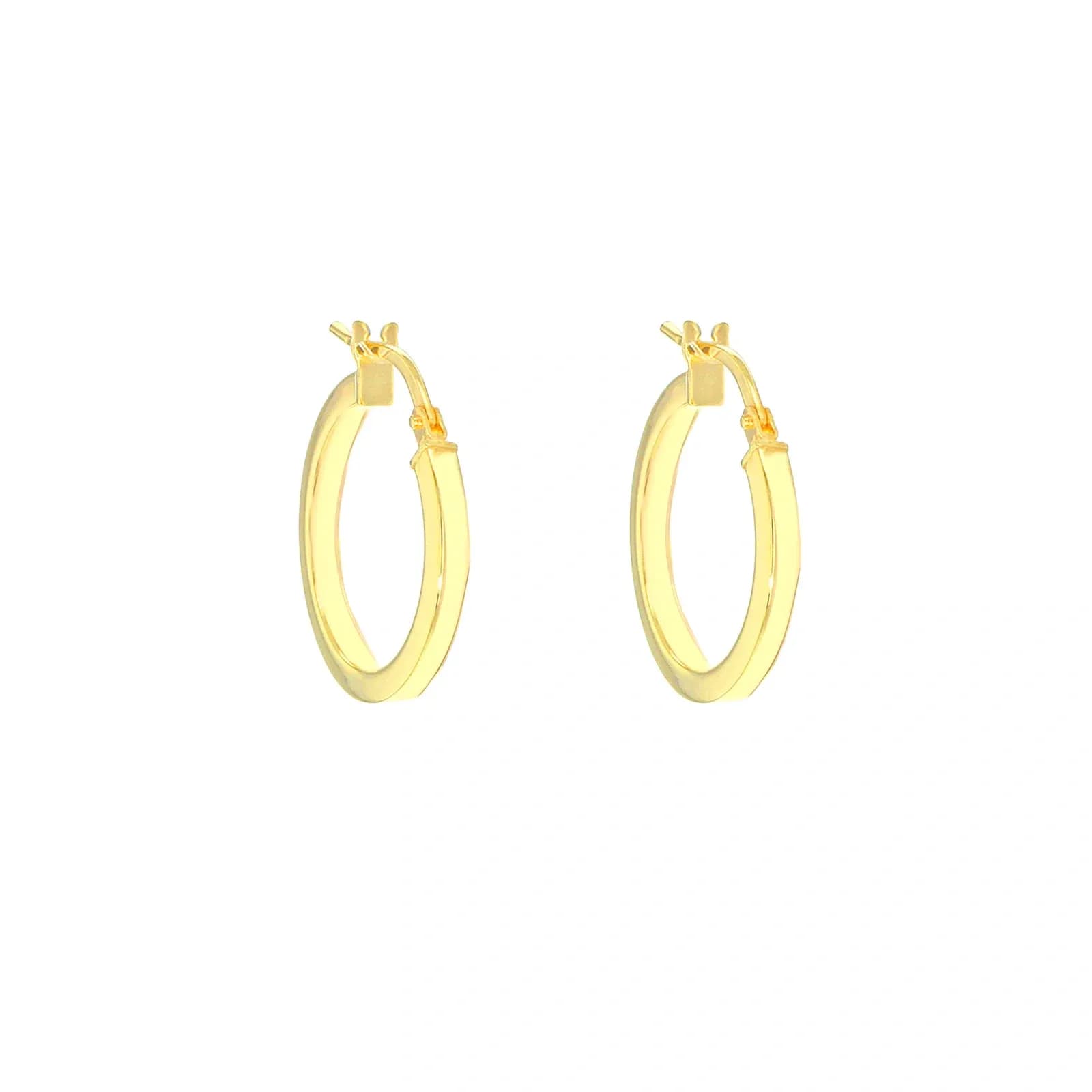 Örhängen 9k guld - platta hoops 18 mm