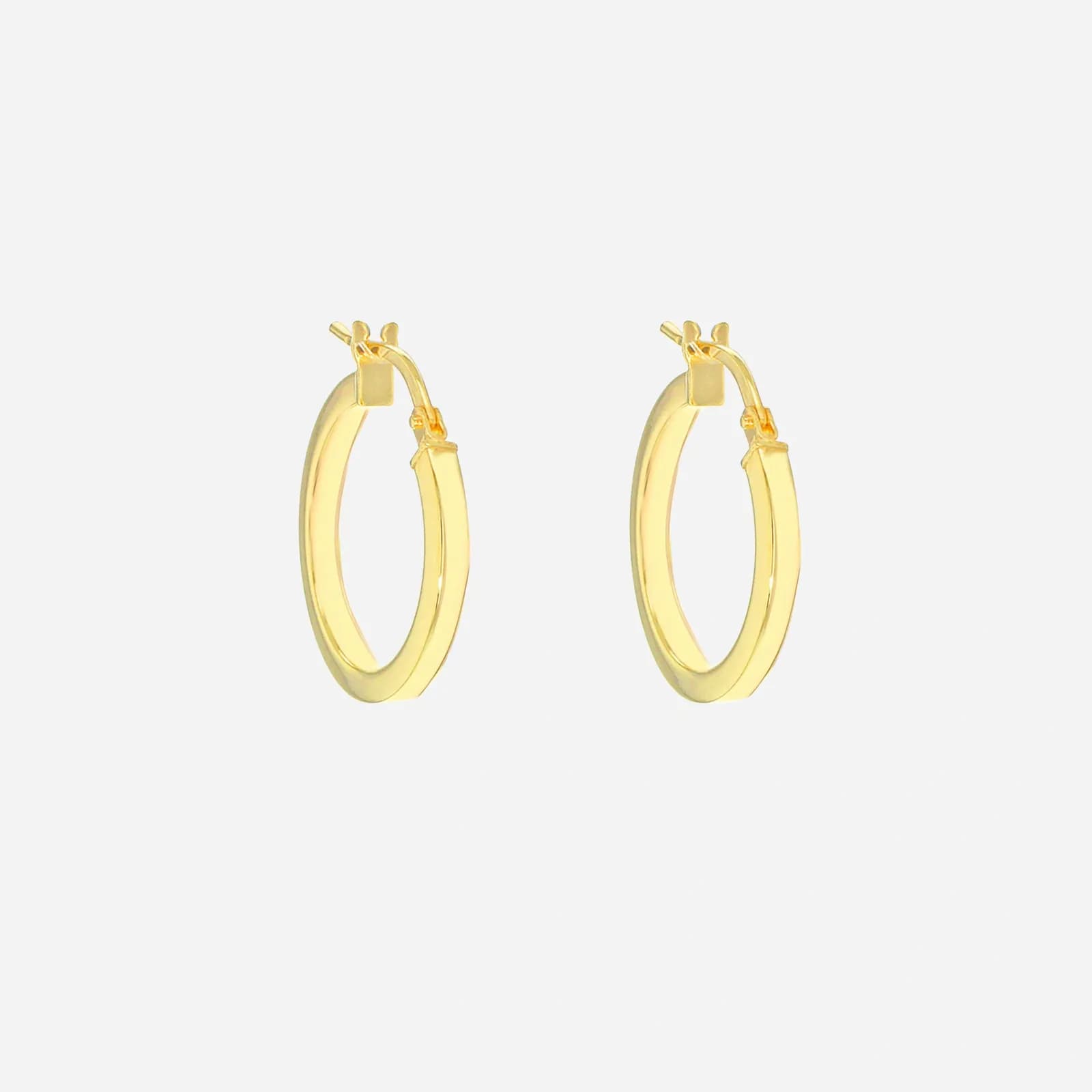 Örhängen 9k guld - platta hoops 18 mm