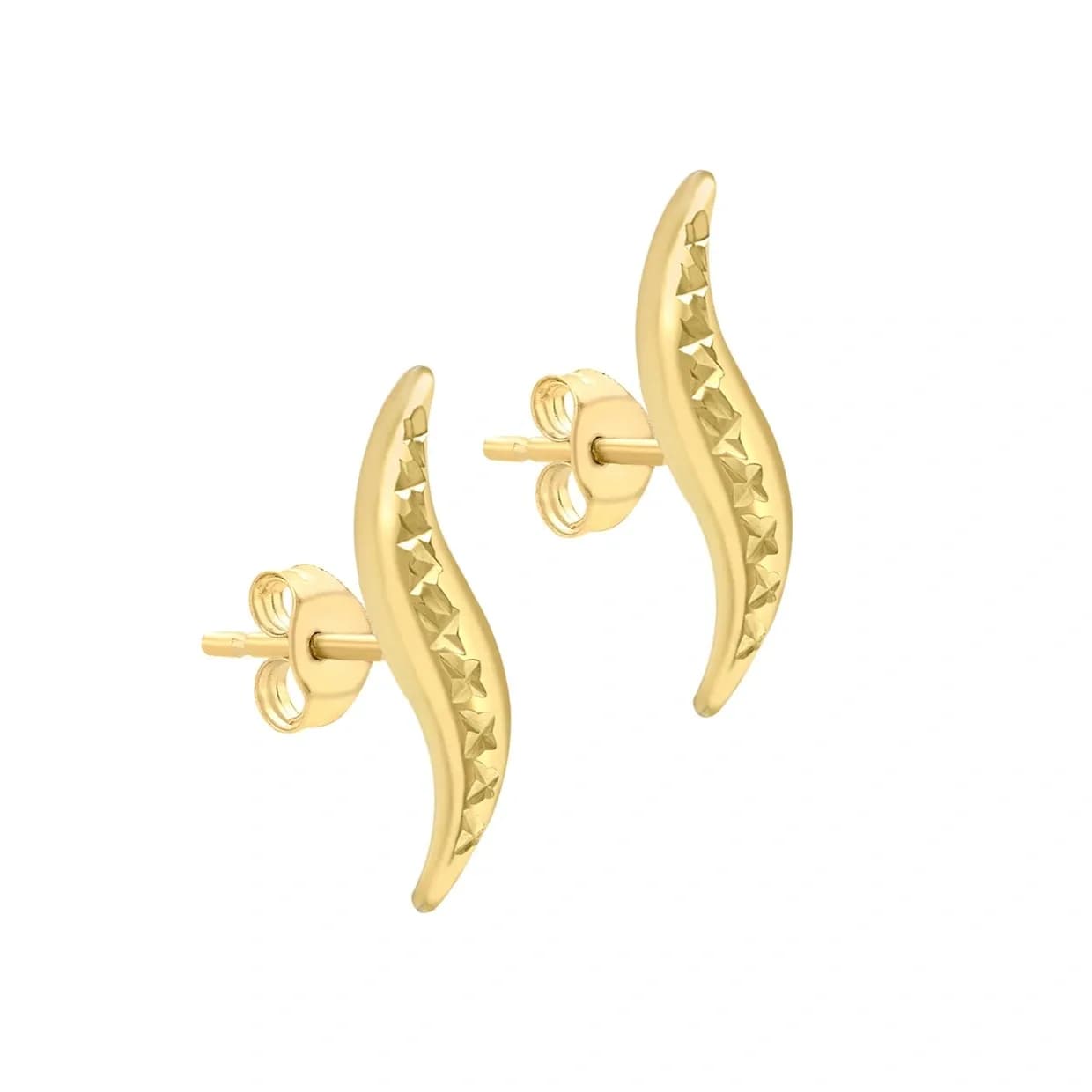 Örhängen 9k guld - Våg 4x16 mm