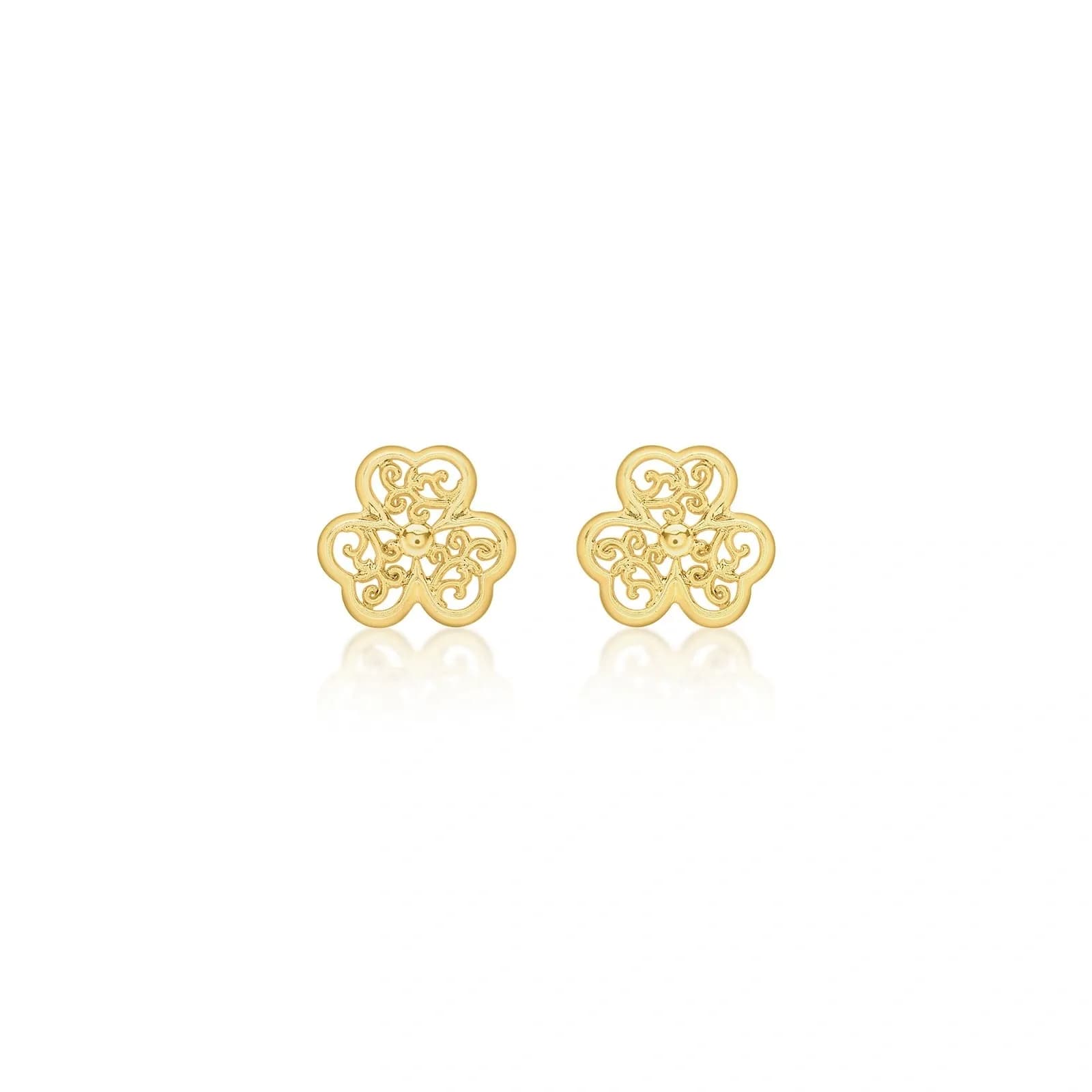 Örhängen 9k guld - studs 8x7 mm