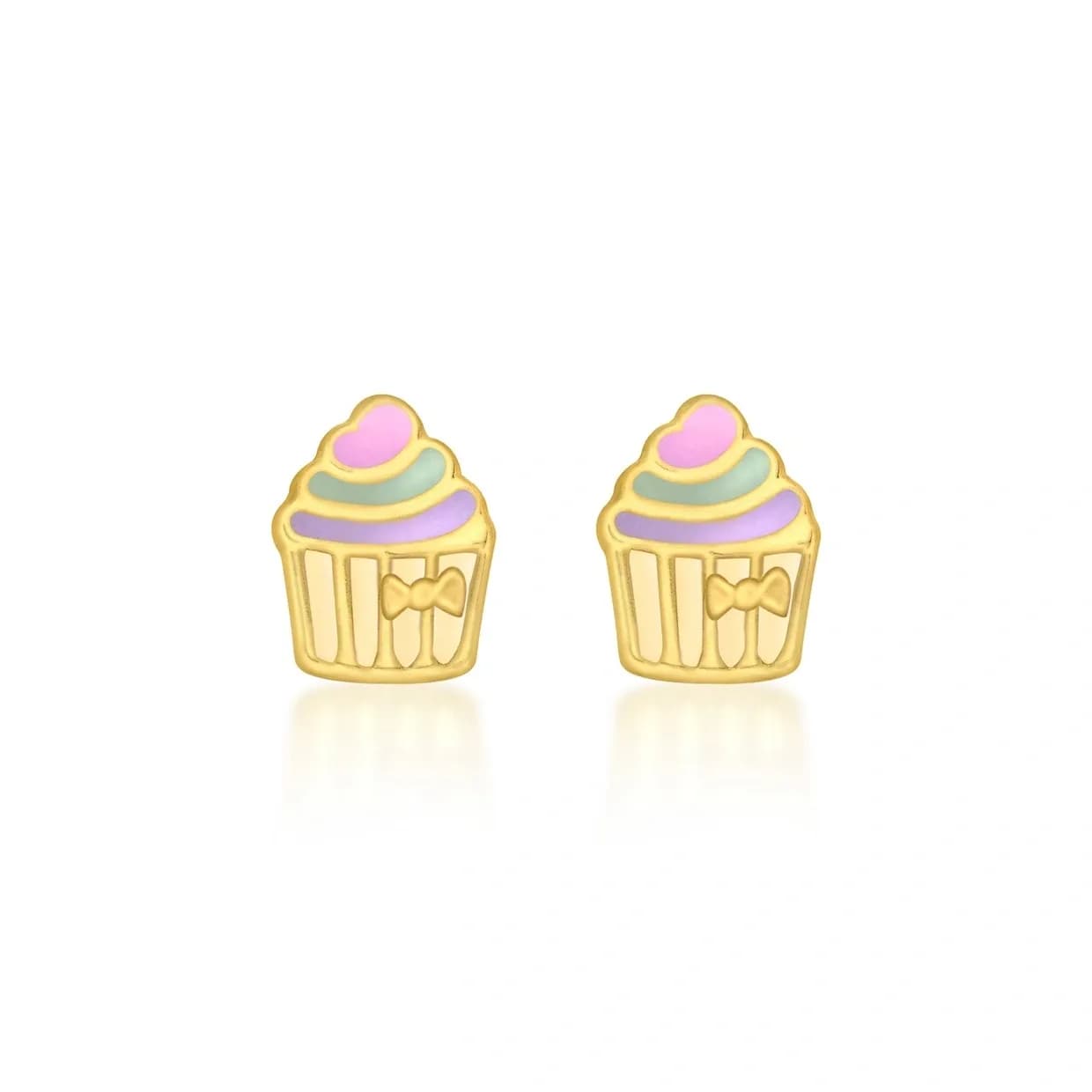 Örhängen för barn 9k guld - Cup Cake 5x7 mm