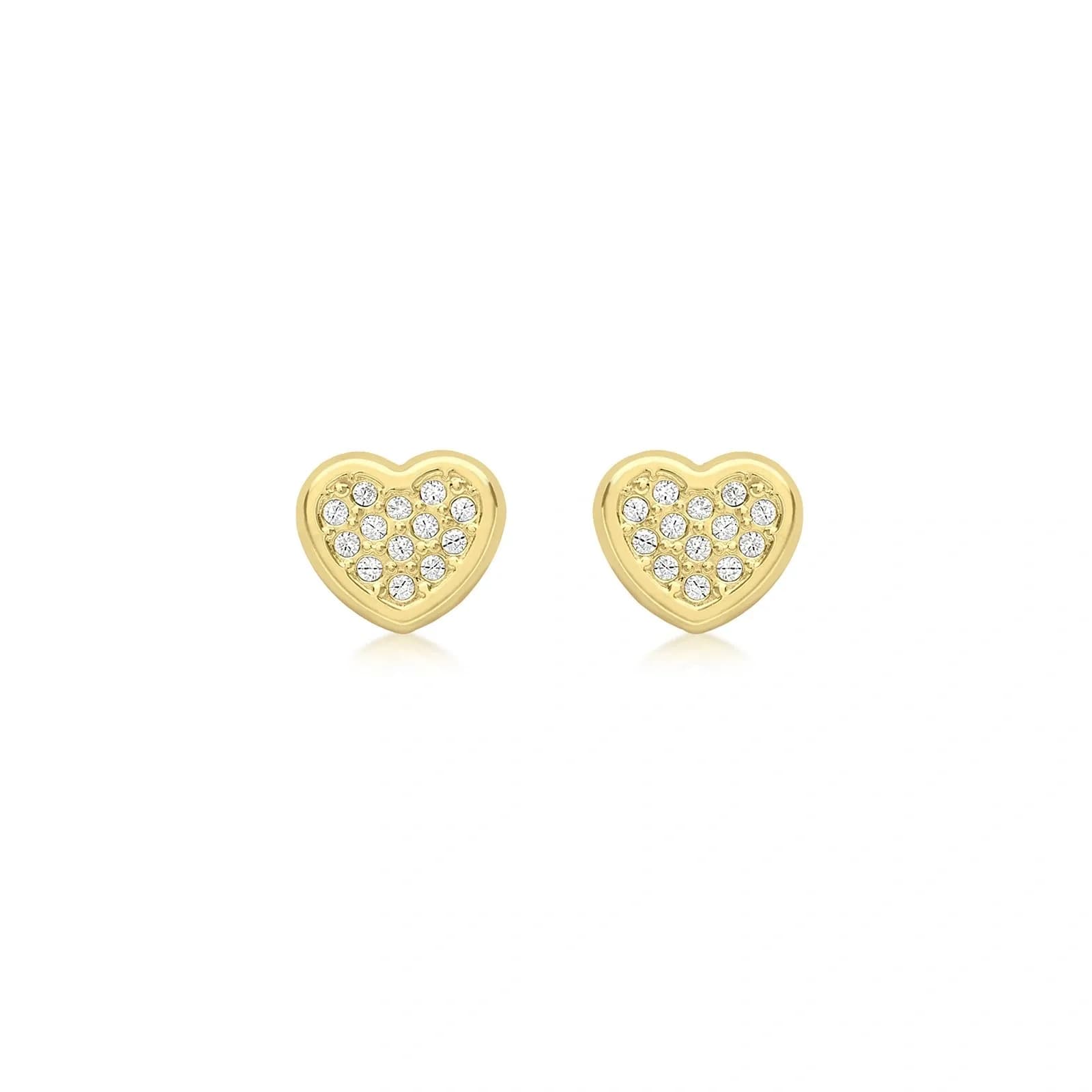 Örhängen för barn 9k guld - hjärtan 6x6 mm