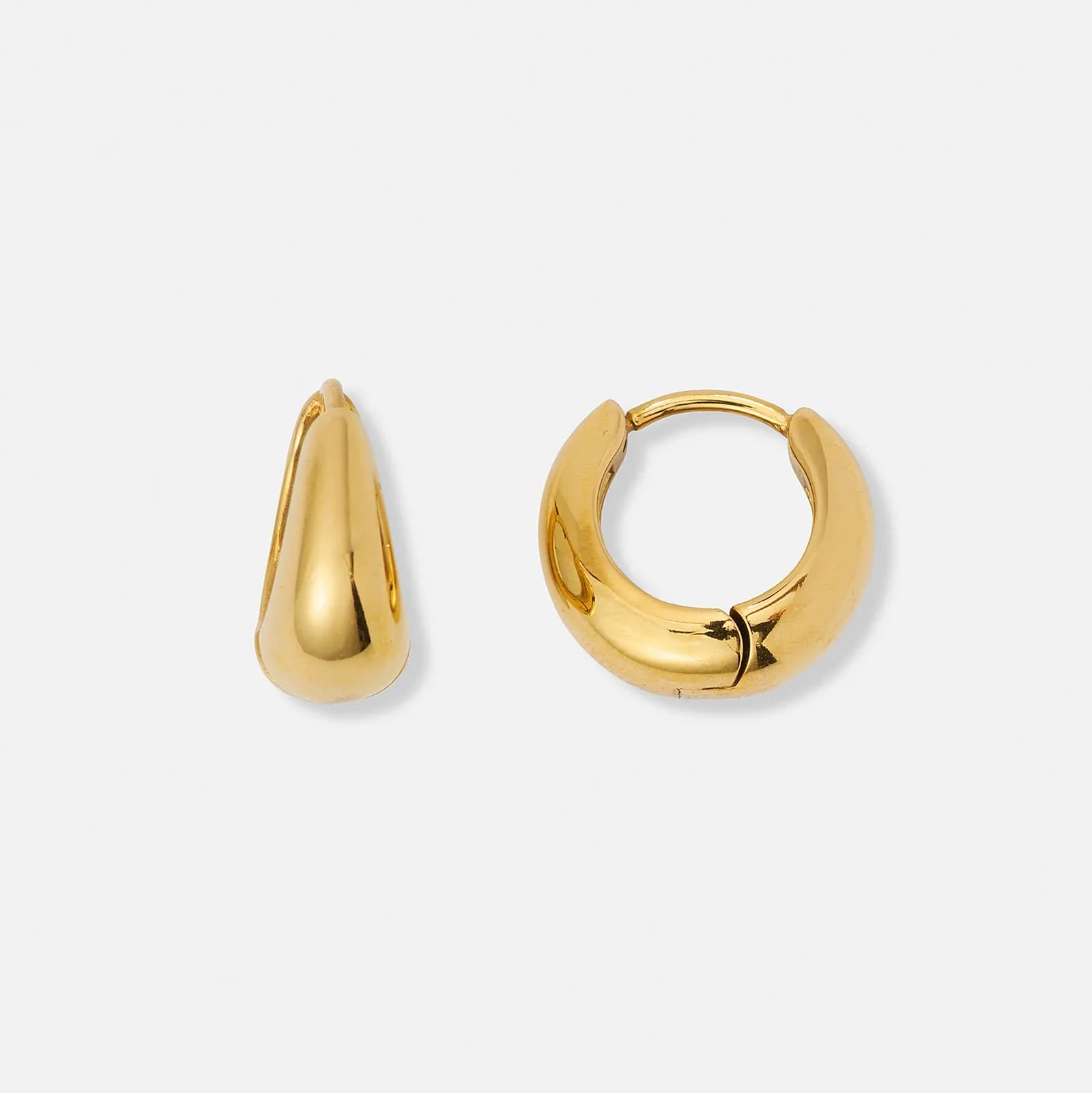 Guldpläterade stålörhängen docerade hoops - 11mm