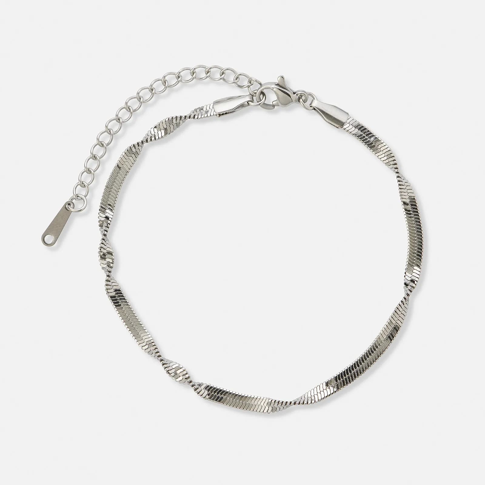 Stålarmband twist chain -  16+3 cm