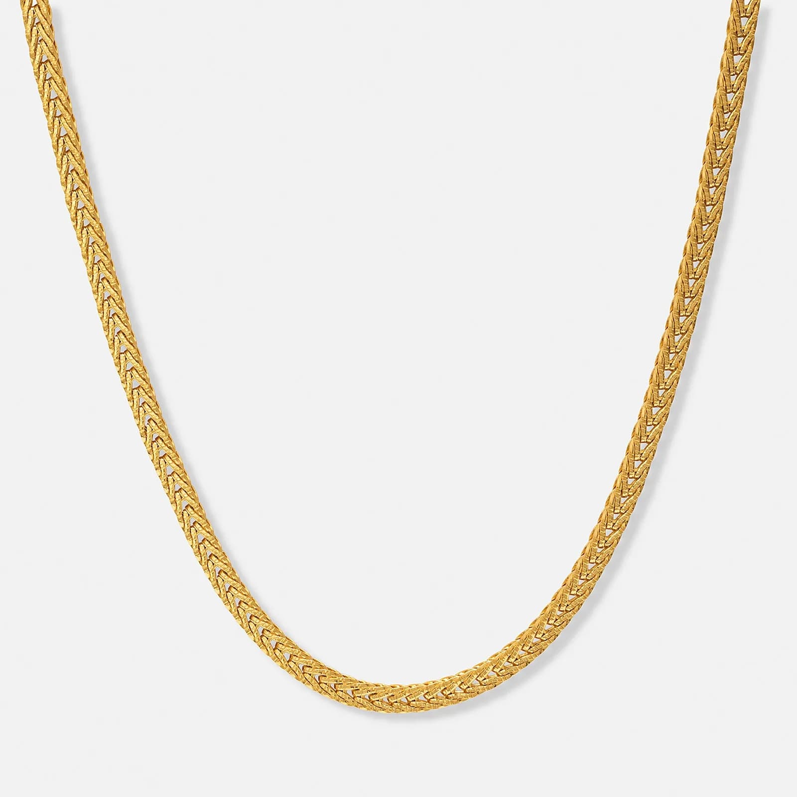 Guldpläterat stålhalsband fox tail - 40+6cm