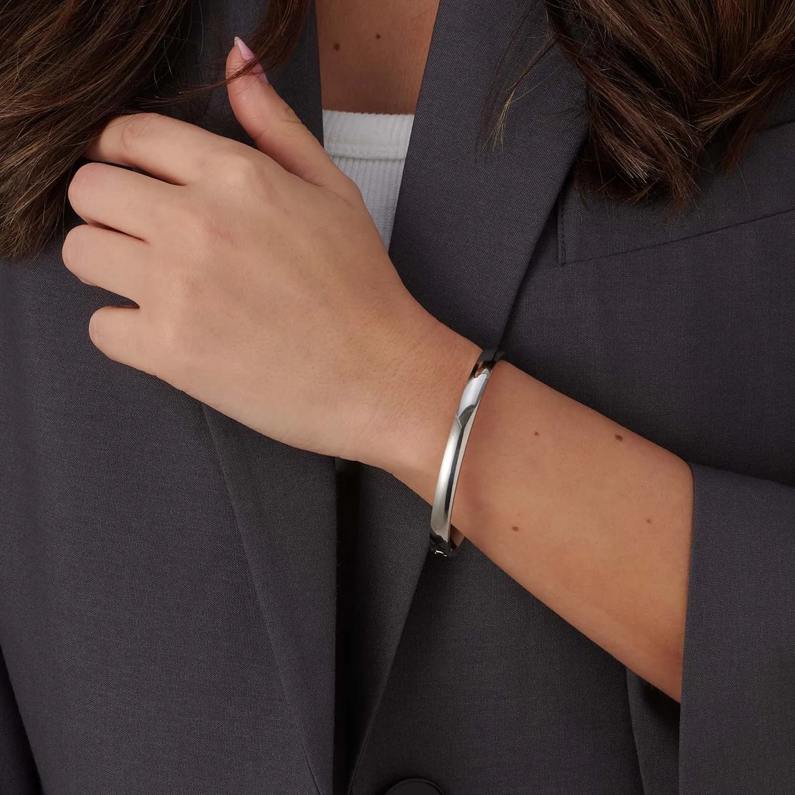 Stålarmband, slät bangle - 6mm bred 2