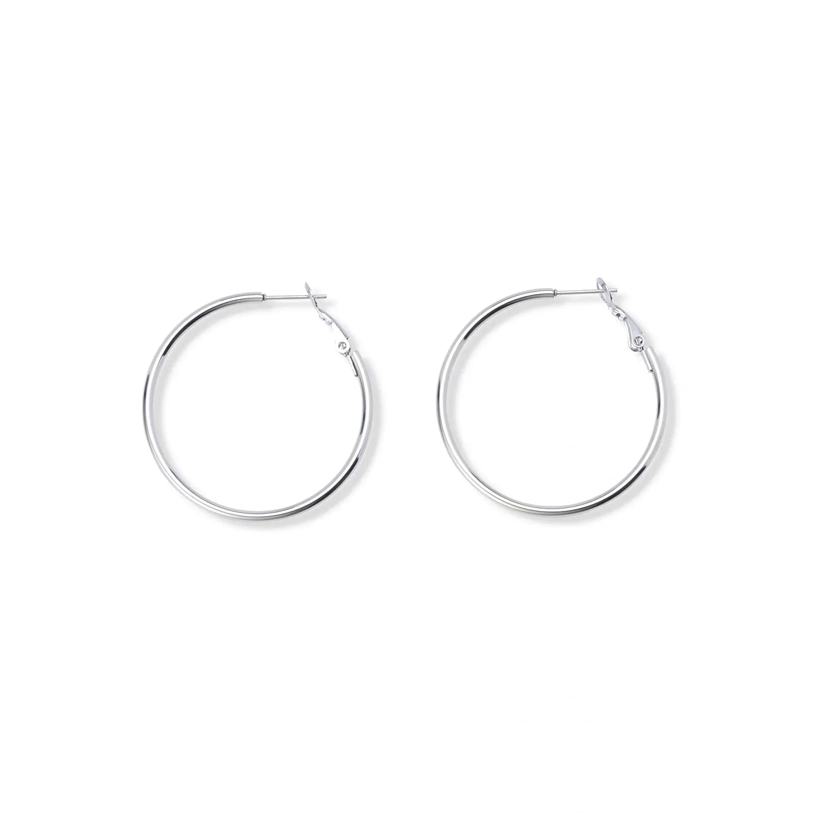 Stålörhängen, runda hoops - 40mm