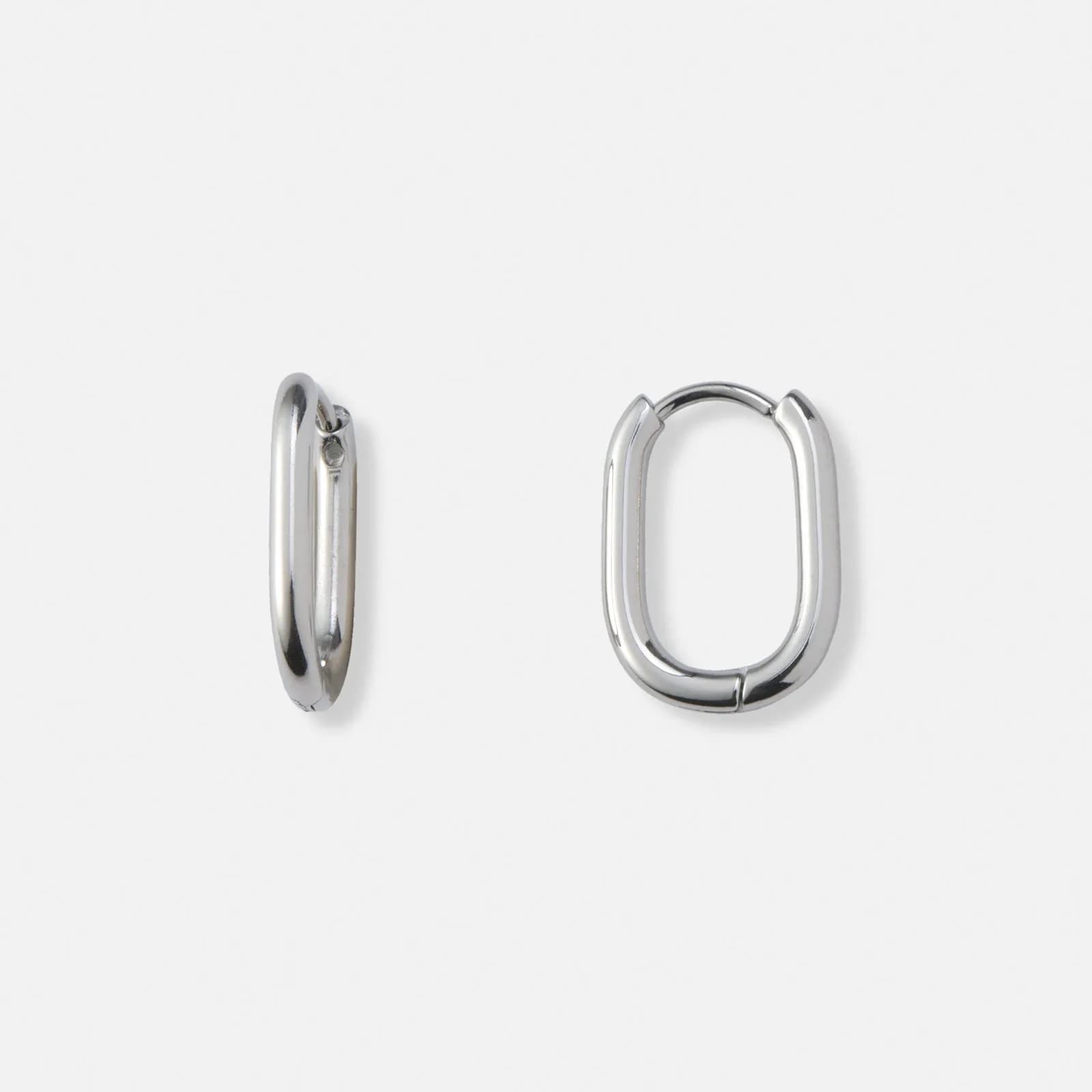 Stålörhängen, ovala hoops - 11x15mm