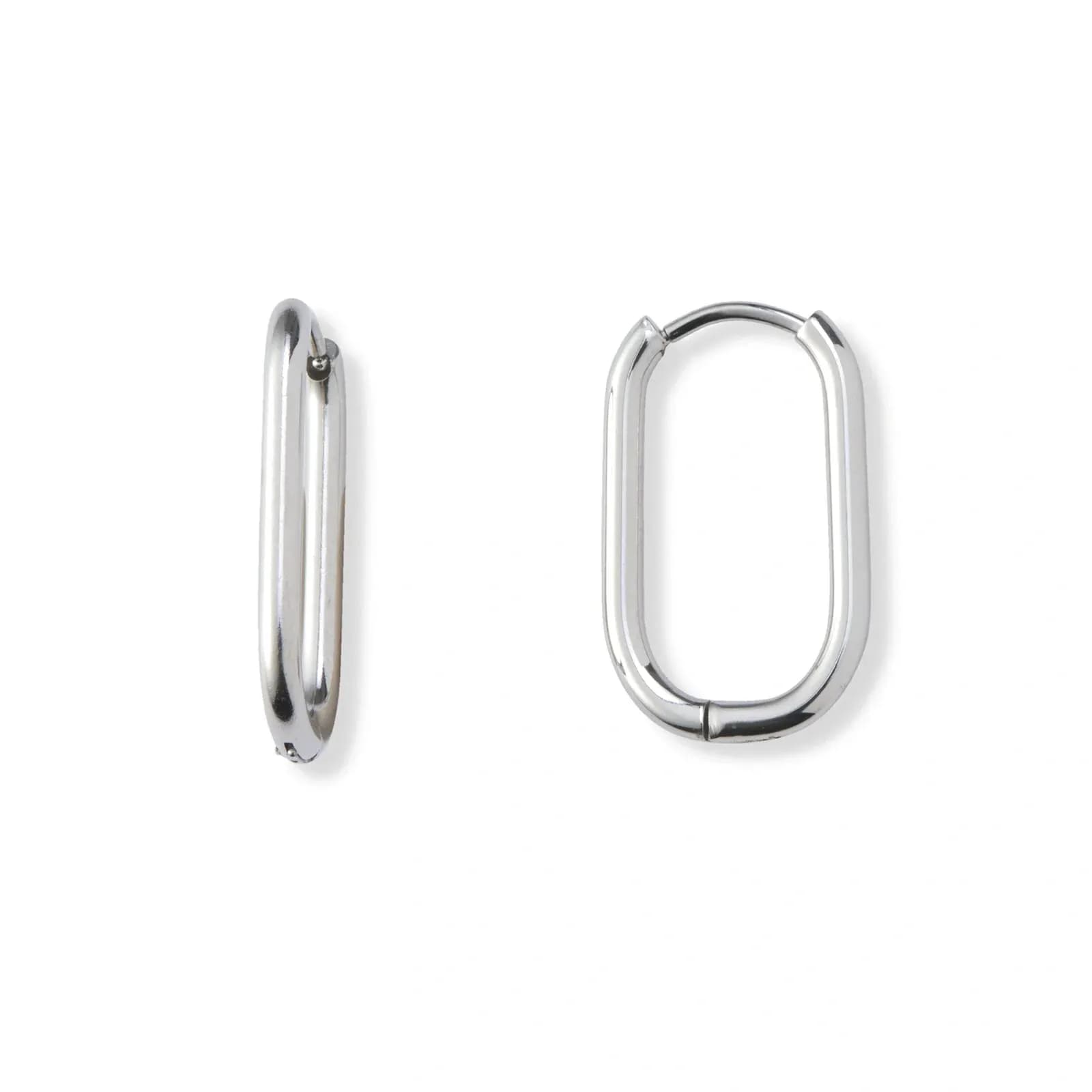 Stålörhängen, ovala hoops - 12x21mm