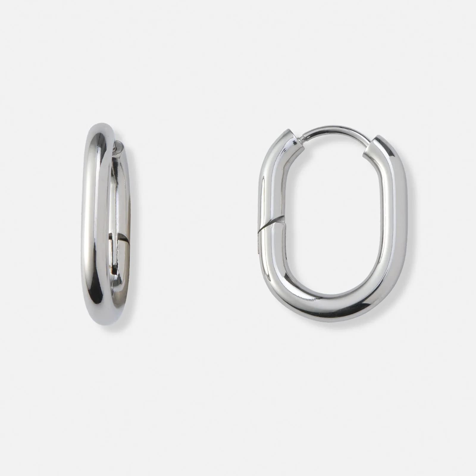 Stålörhängen, ovala hoops - 16x21mm