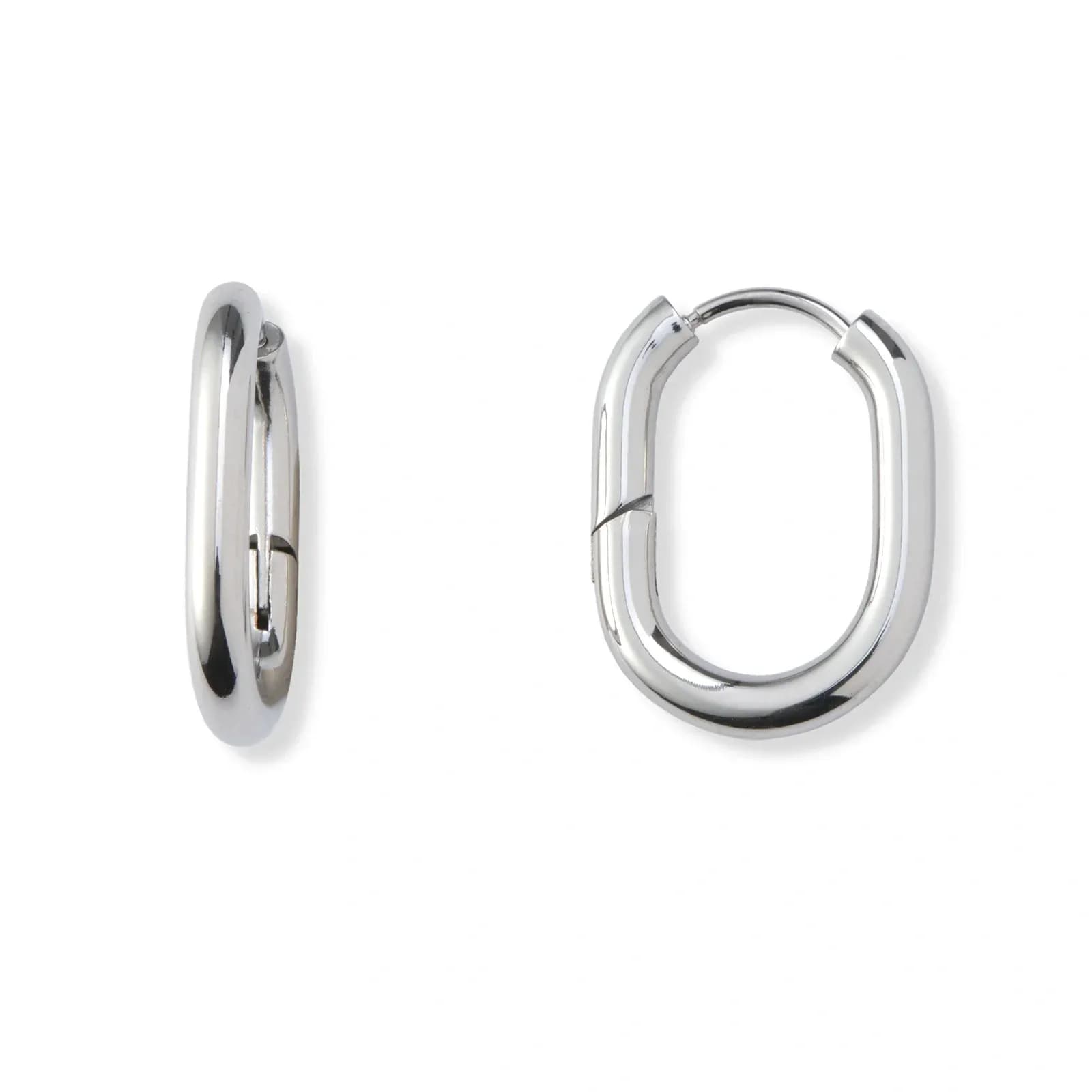 Stålörhängen, ovala hoops - 16x21mm