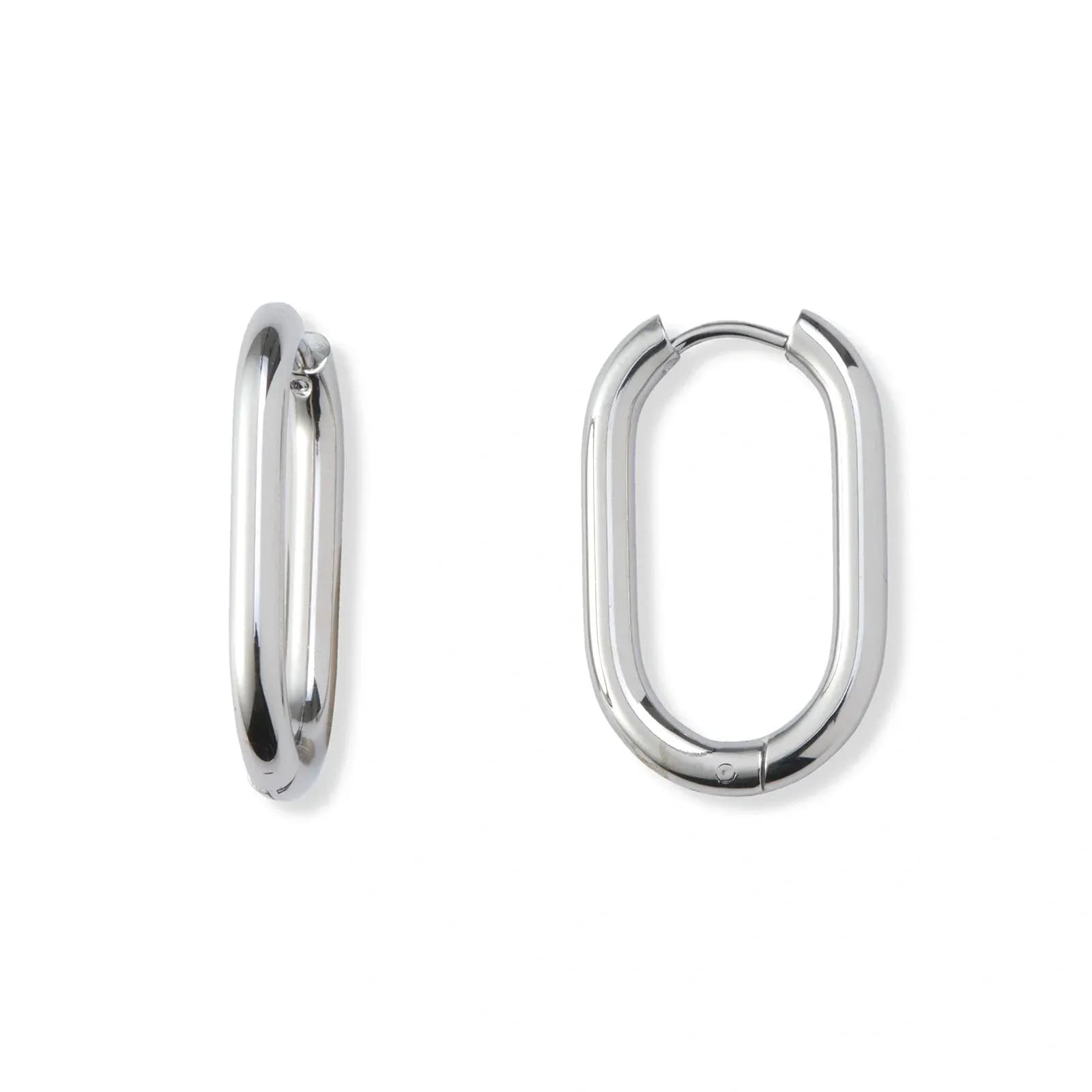 Stålörhängen, ovala hoops - 16x26mm