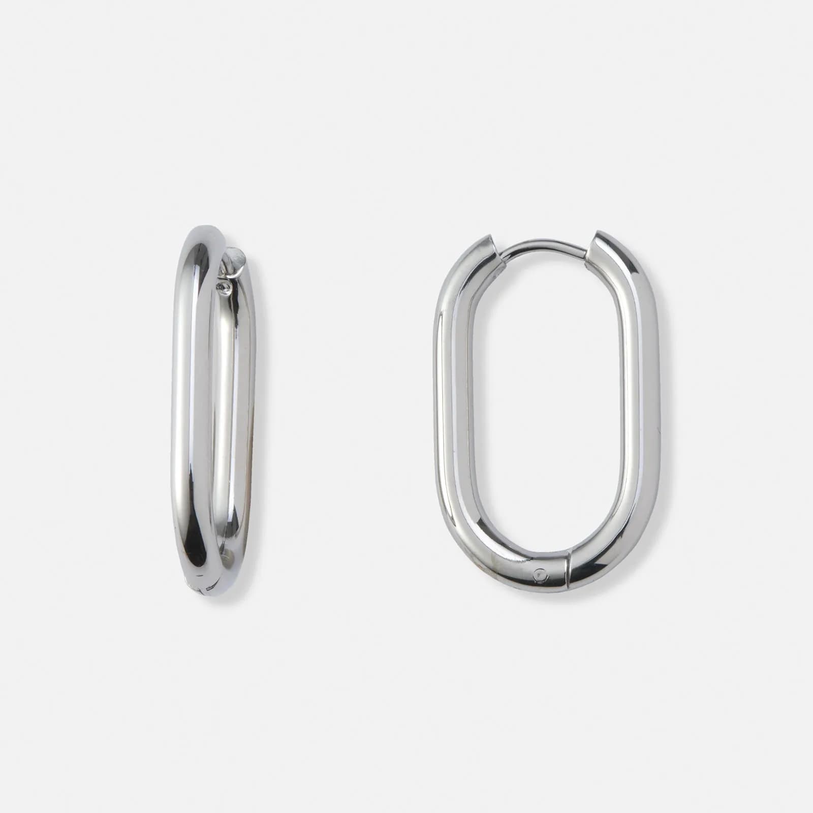 Stålörhängen, ovala hoops - 16x26mm