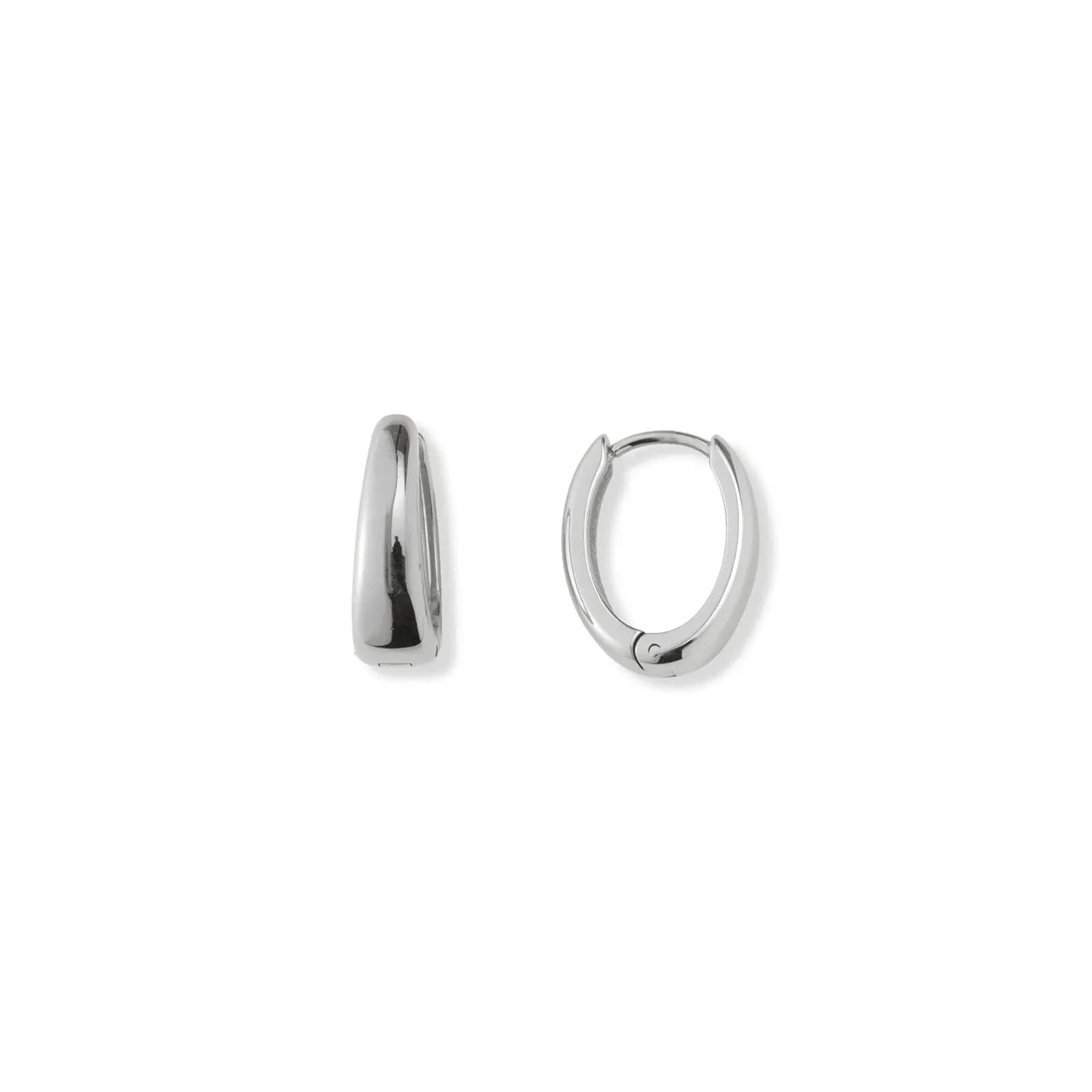 Stålörhängen, ovala docerade hoops - 16x13mm