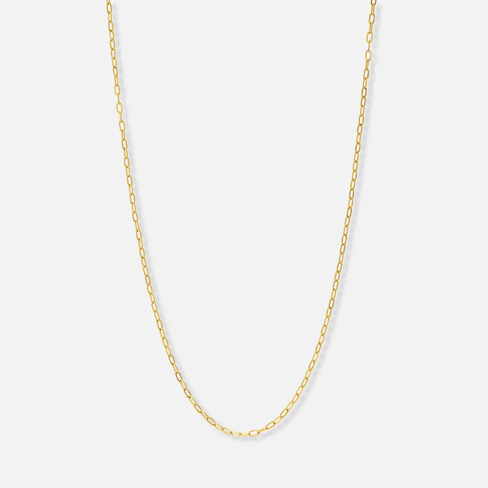 Guldpläterat stålhalsband Paperclip 2mm